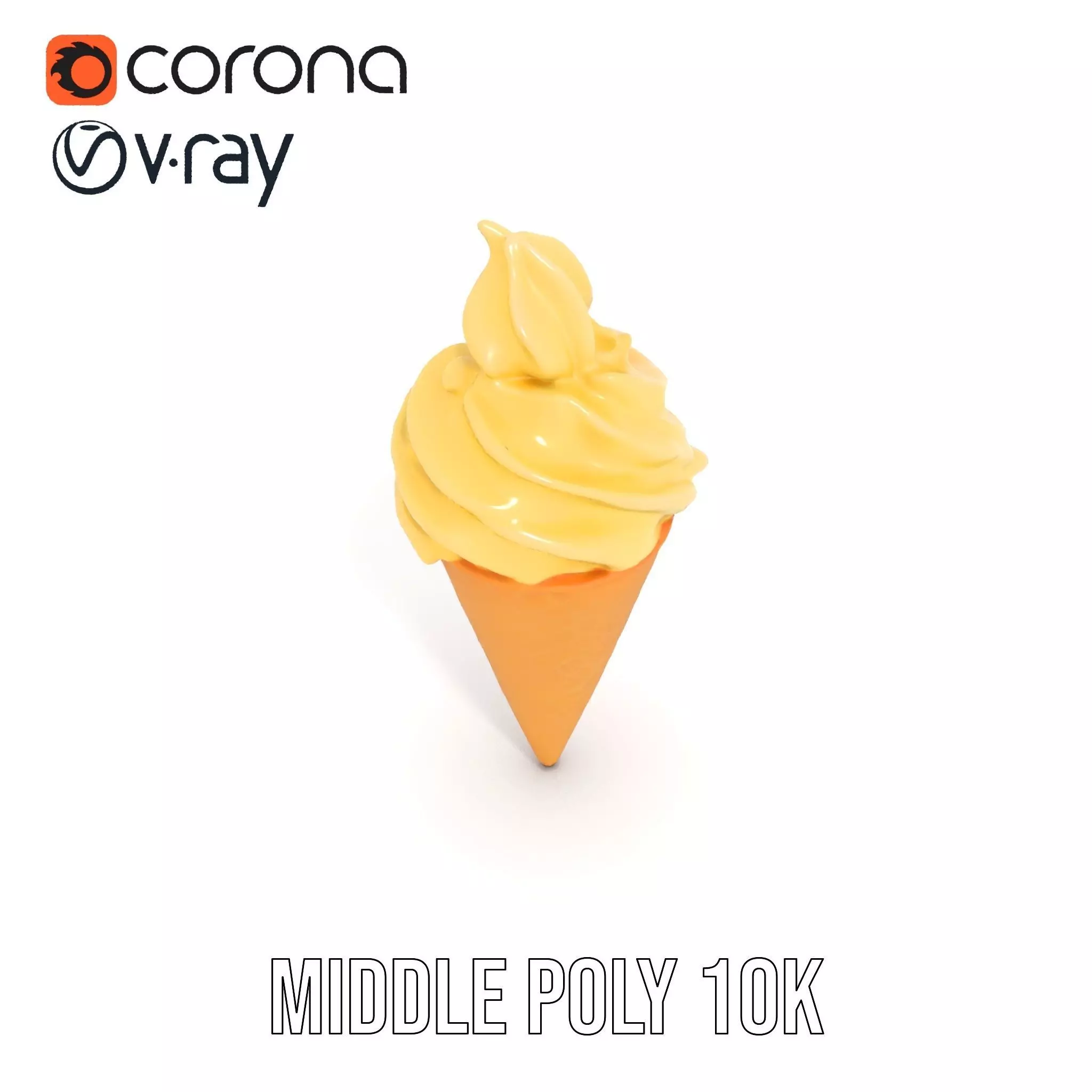 Vanilla Swirl Ice Cream model pack Low-poly 3D model_11