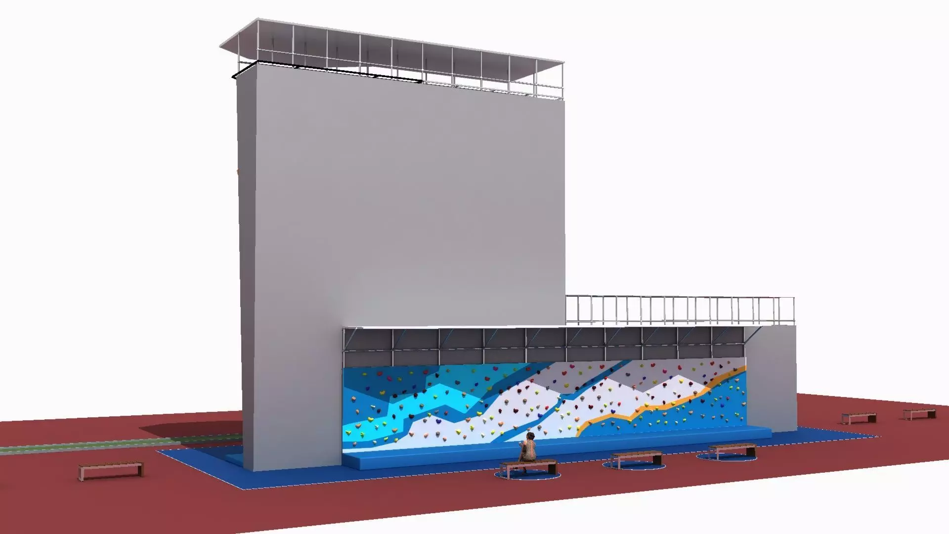 artificial climbing wall 3D model_7