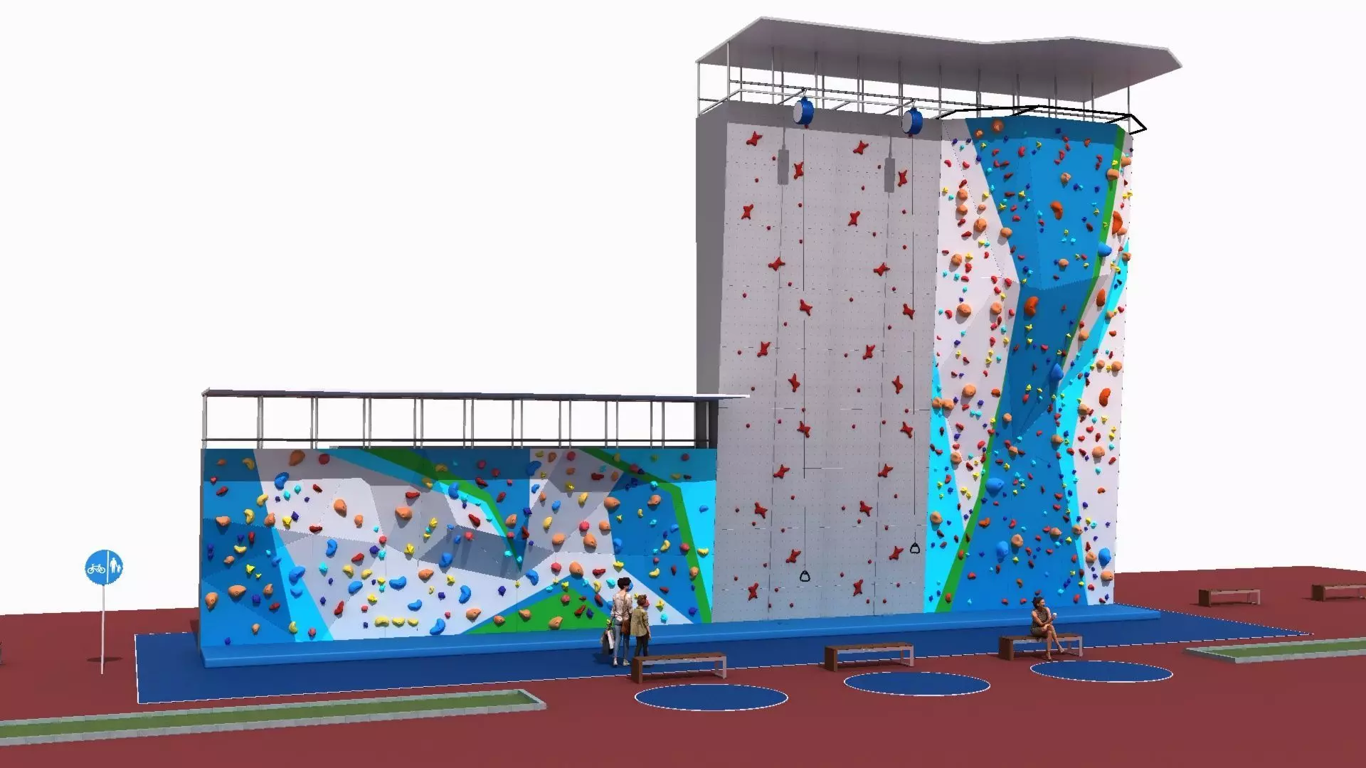 artificial climbing wall 3D model_2
