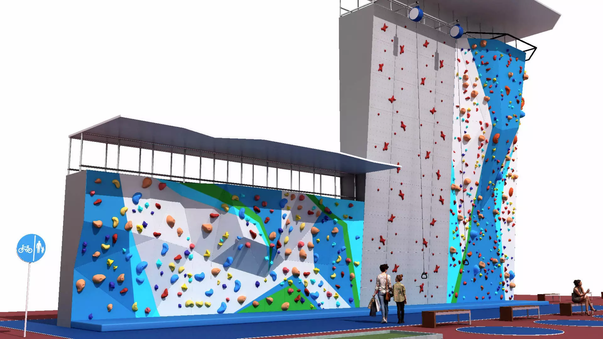 artificial climbing wall 3D model_0