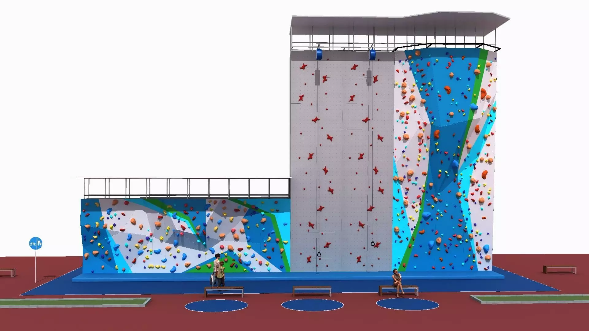 artificial climbing wall 3D model_4
