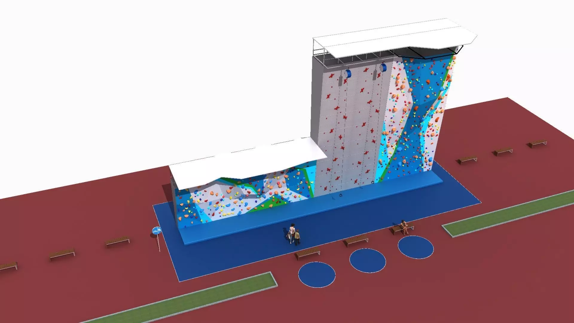 artificial climbing wall 3D model_6