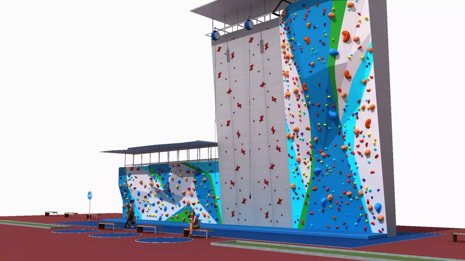artificial climbing wall 3D model_3