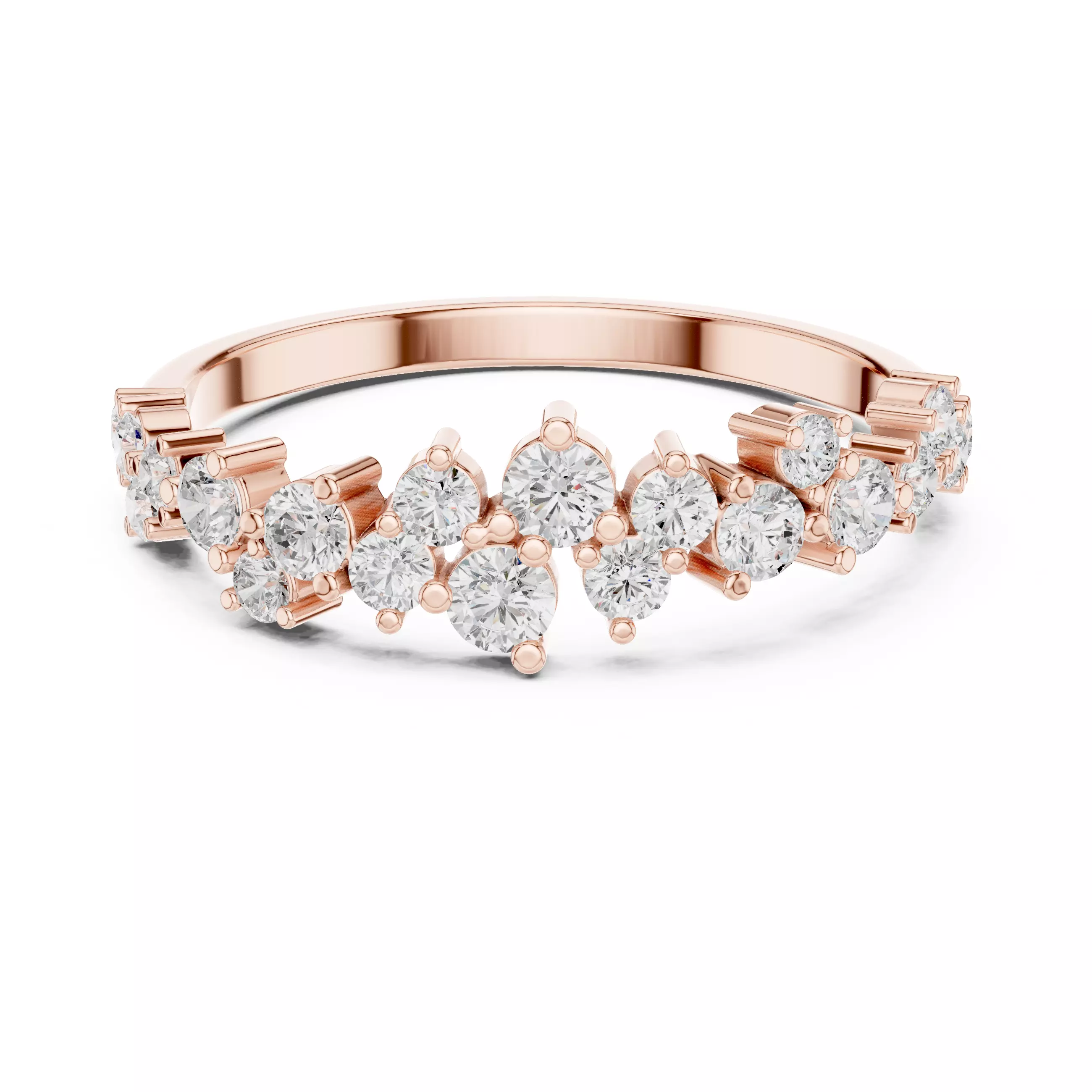 Round Cut Cluster Diamond Stacking Wedding Ring 3DM STL Video 3D print model