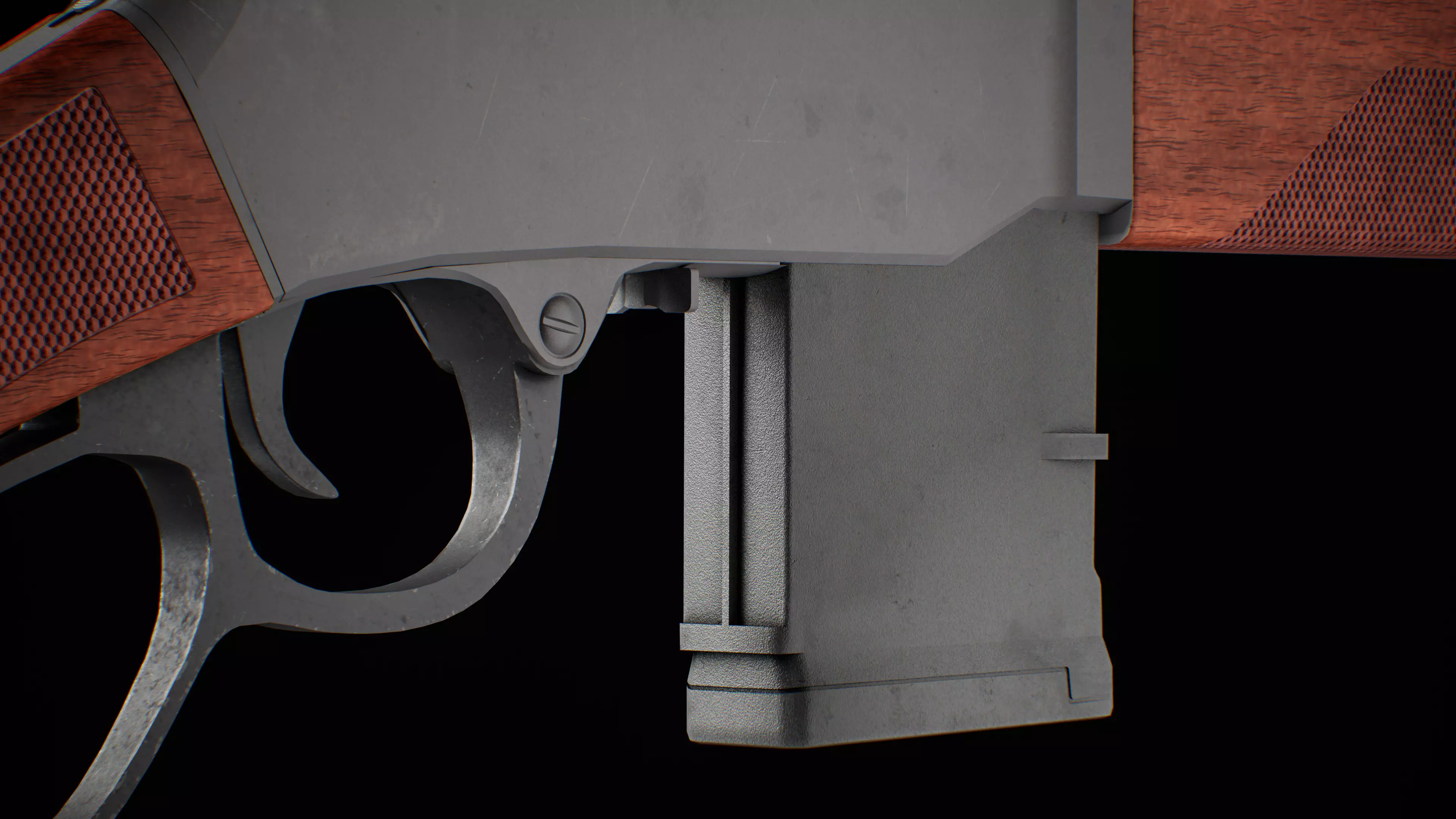 henry supreme lever action rifle with scope Low-poly 3D model_8