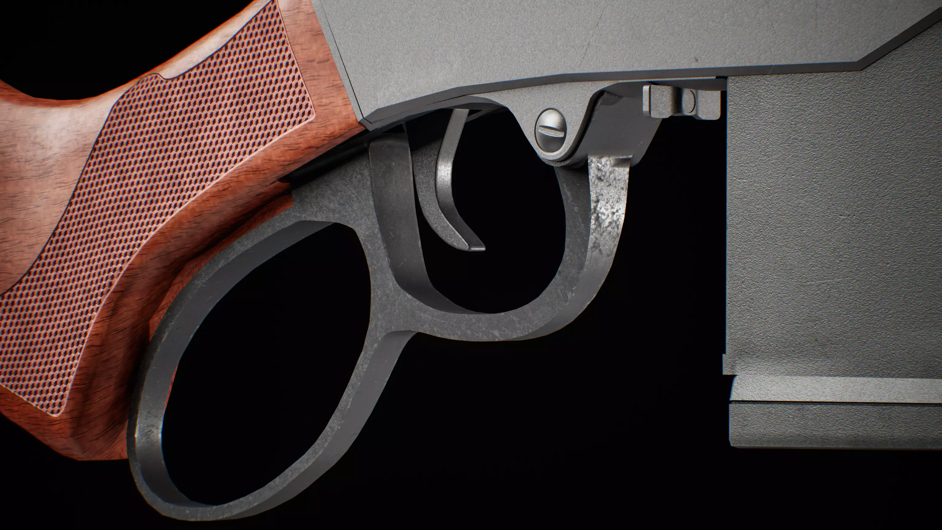 henry supreme lever action rifle with scope Low-poly 3D model_7