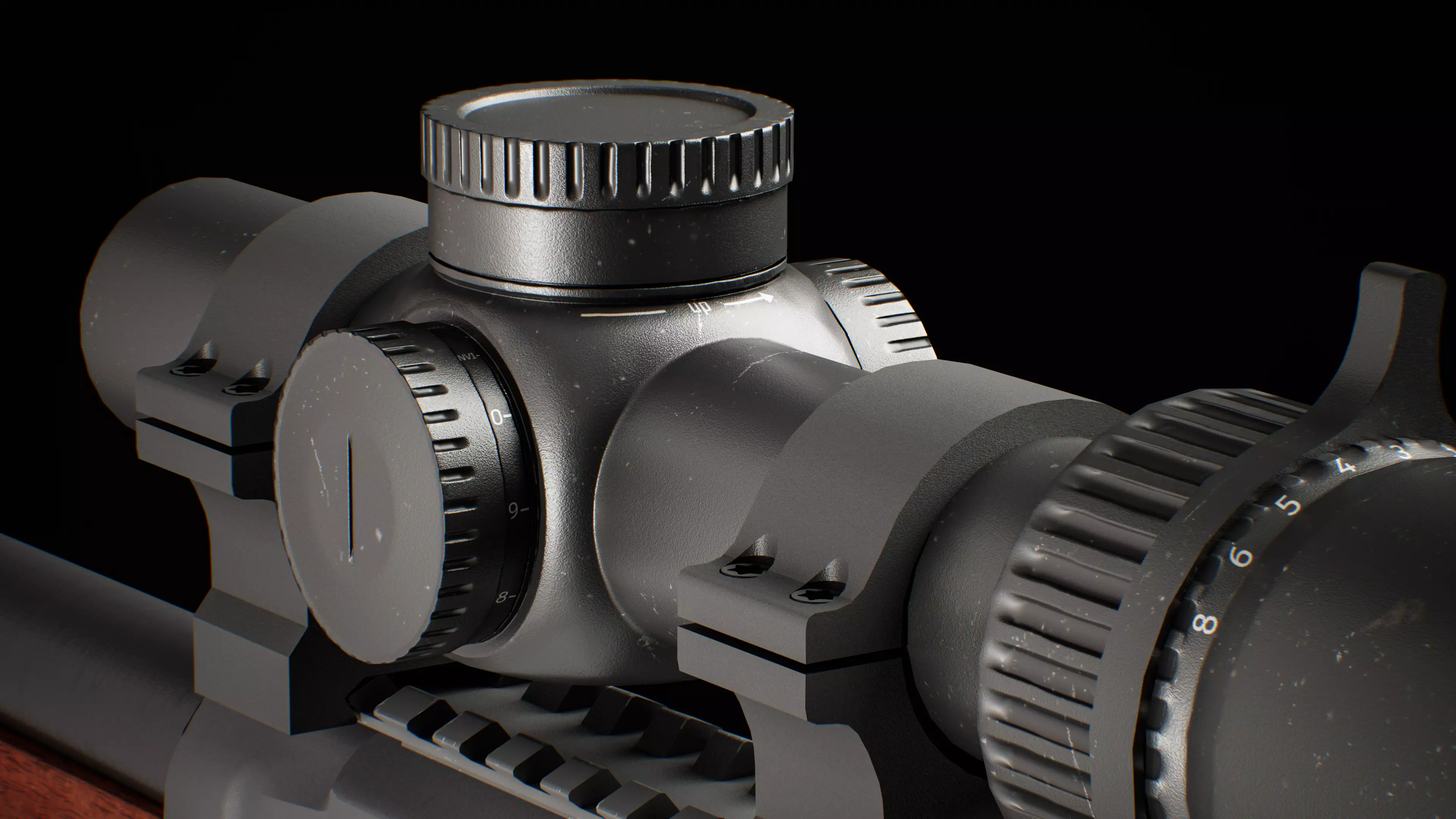 henry supreme lever action rifle with scope Low-poly 3D model_6