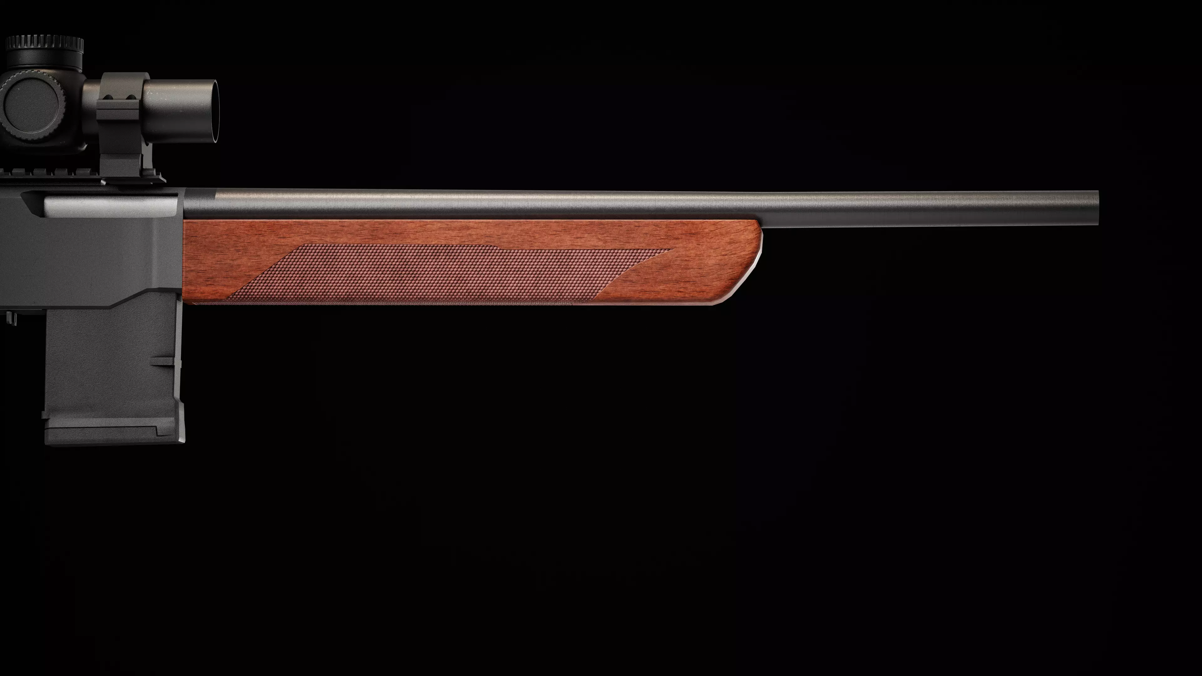 henry supreme lever action rifle with scope Low-poly 3D model_3