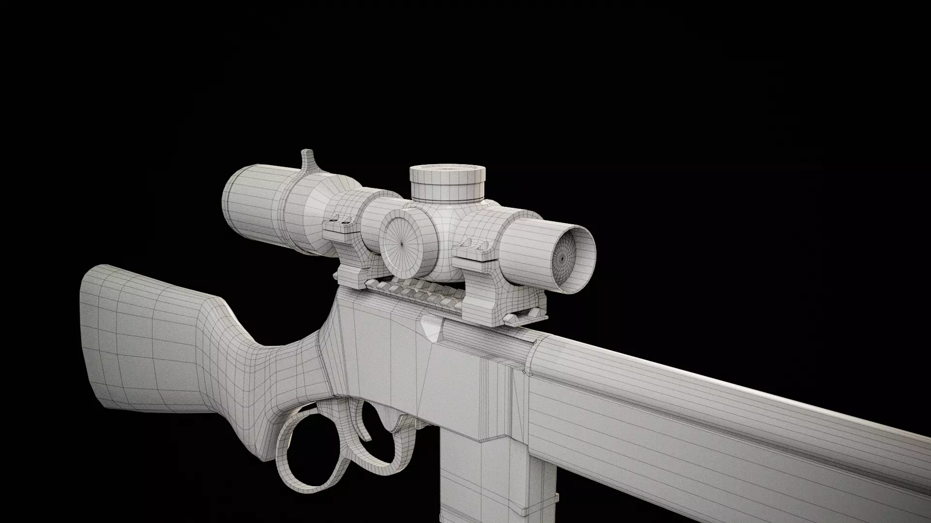 henry supreme lever action rifle with scope Low-poly 3D model_12