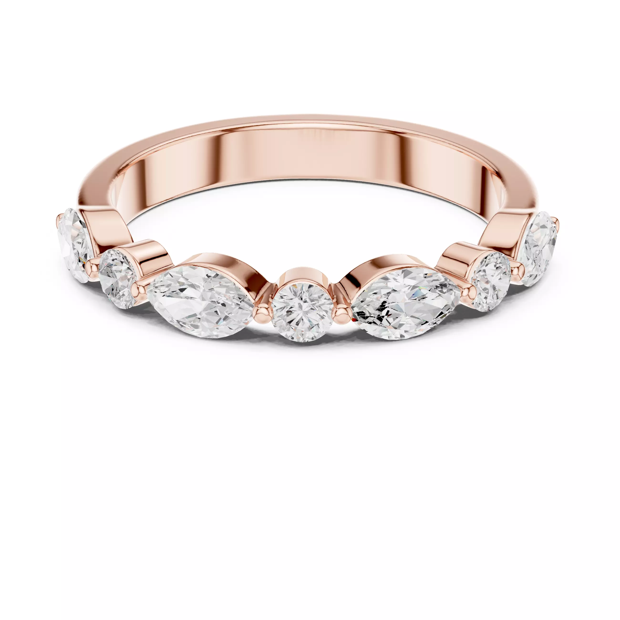 Marquise Cut Diamond Stacking Wedding Band 3DM STL Video 3D print model
