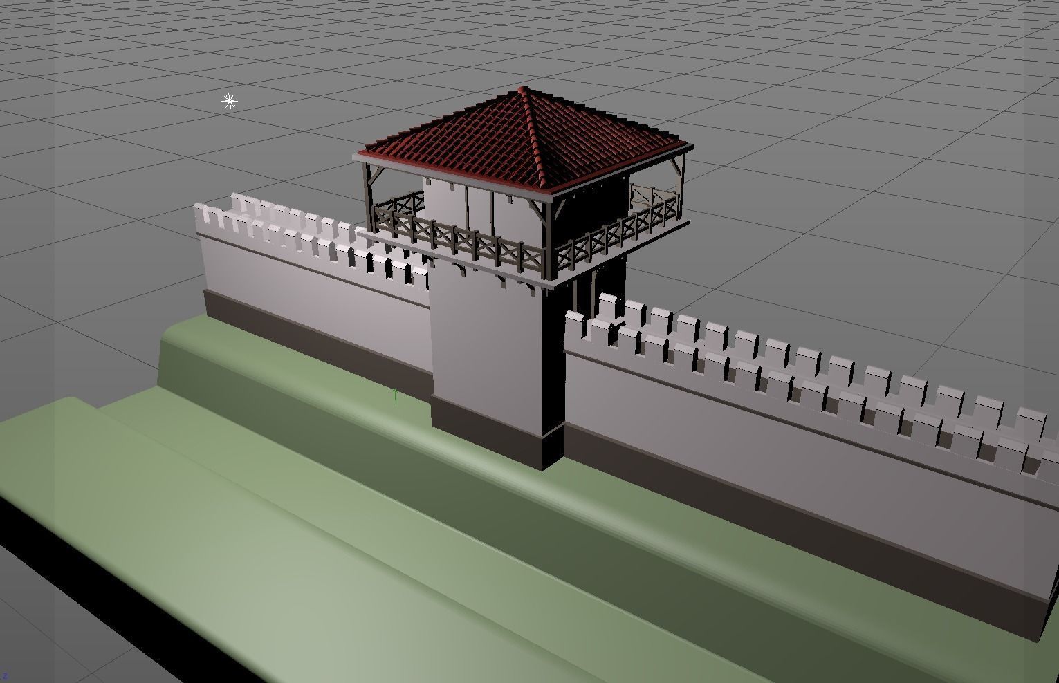 Roman Wall - The Limes - with typical Tower Free 3D model