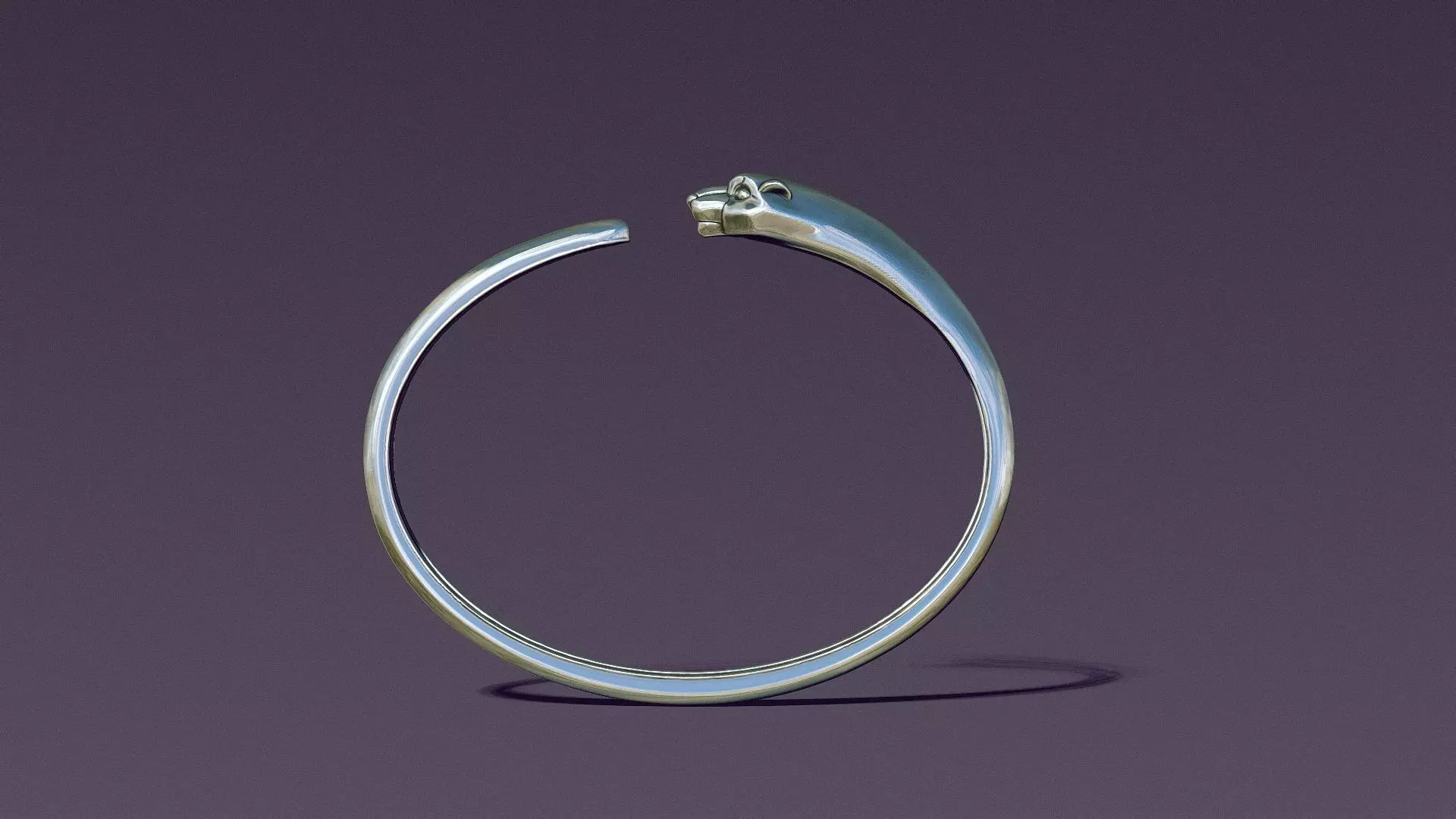 Panther bracelet for casting in gold 3D print model_14