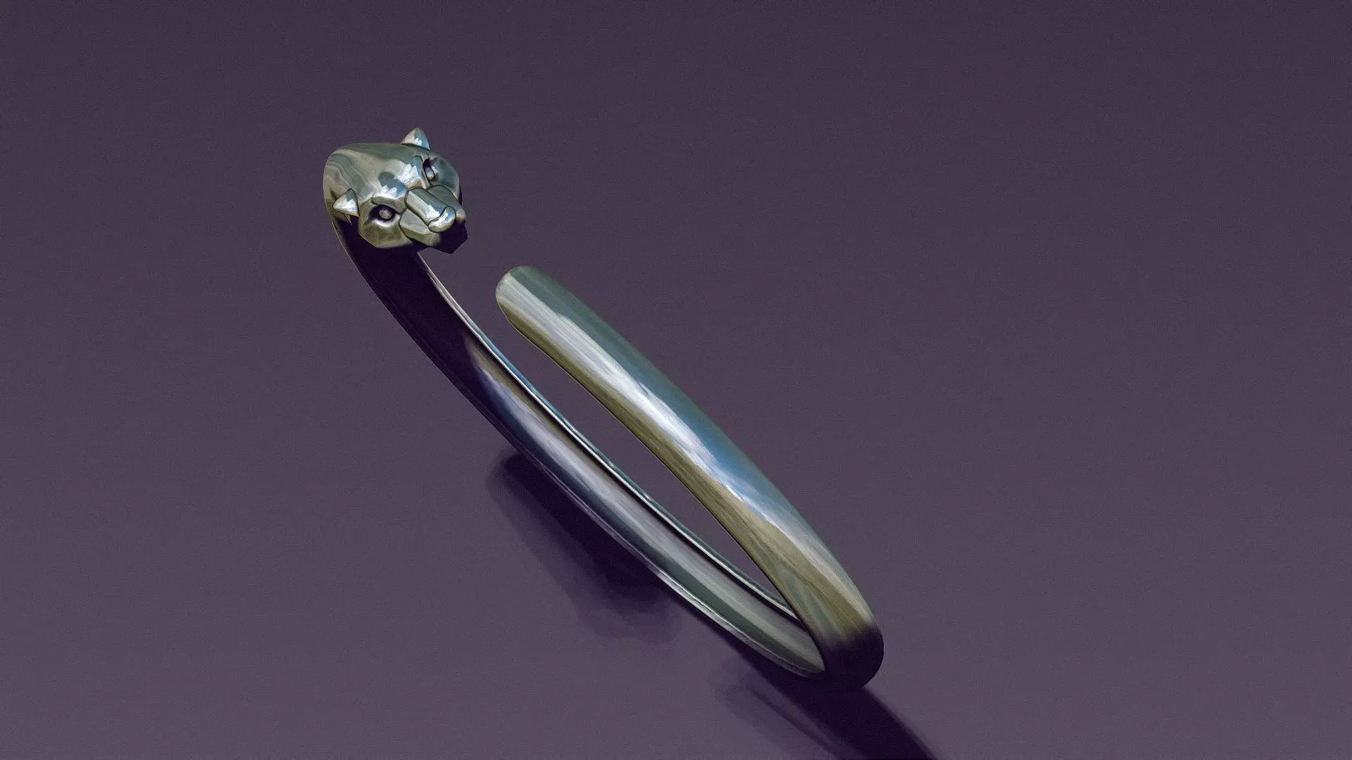 Panther bracelet for casting in gold 3D print model_13