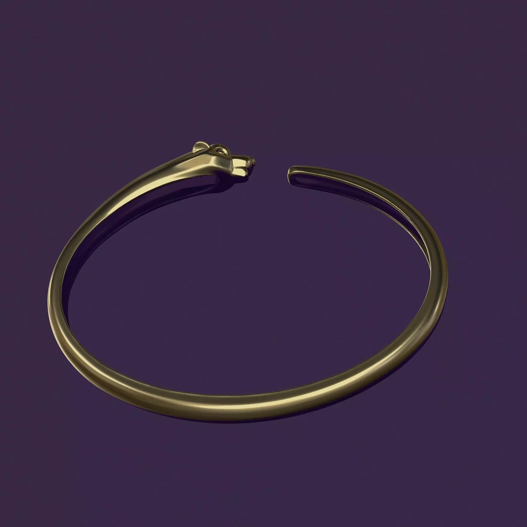 Panther bracelet for casting in gold 3D print model_6