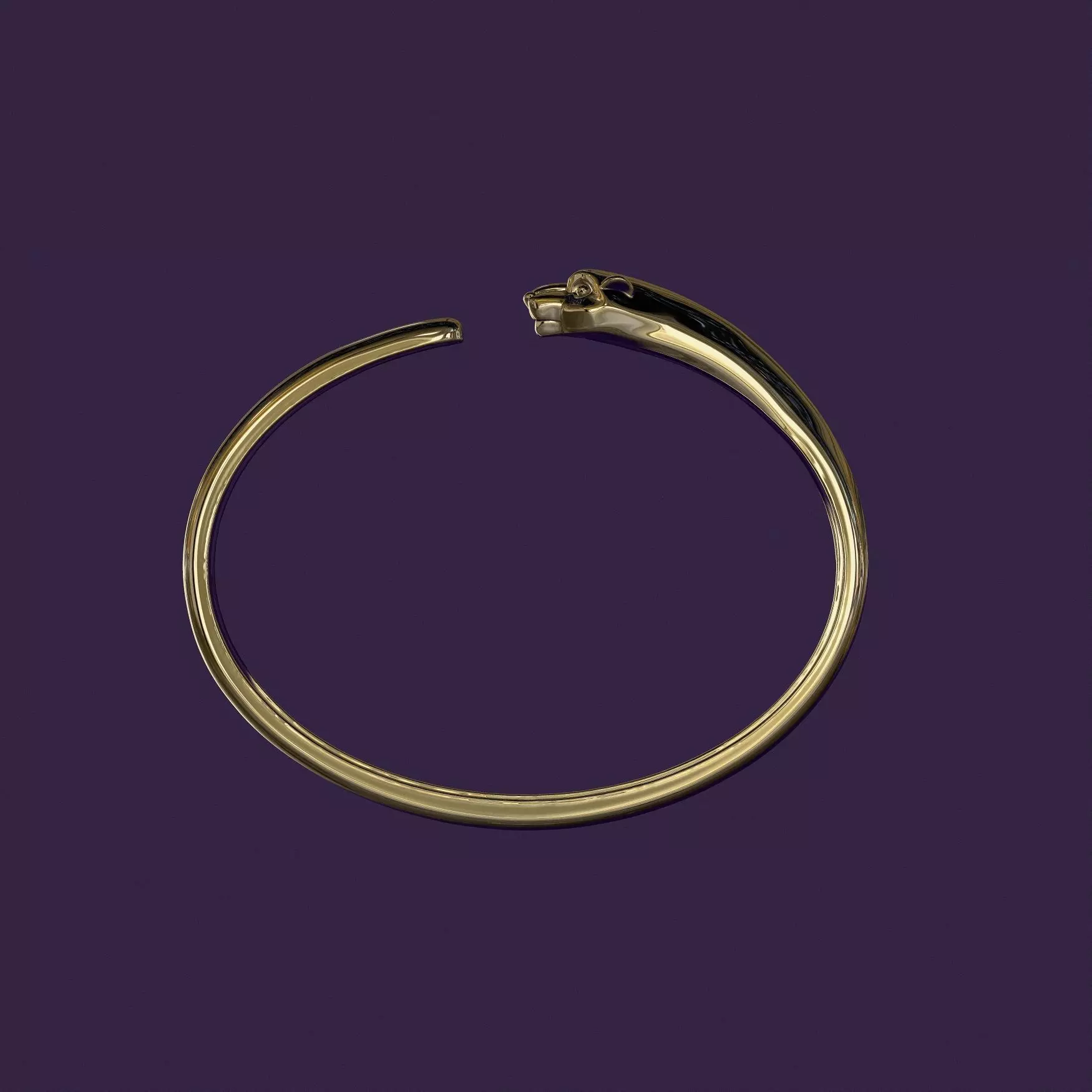 Panther bracelet for casting in gold 3D print model_2