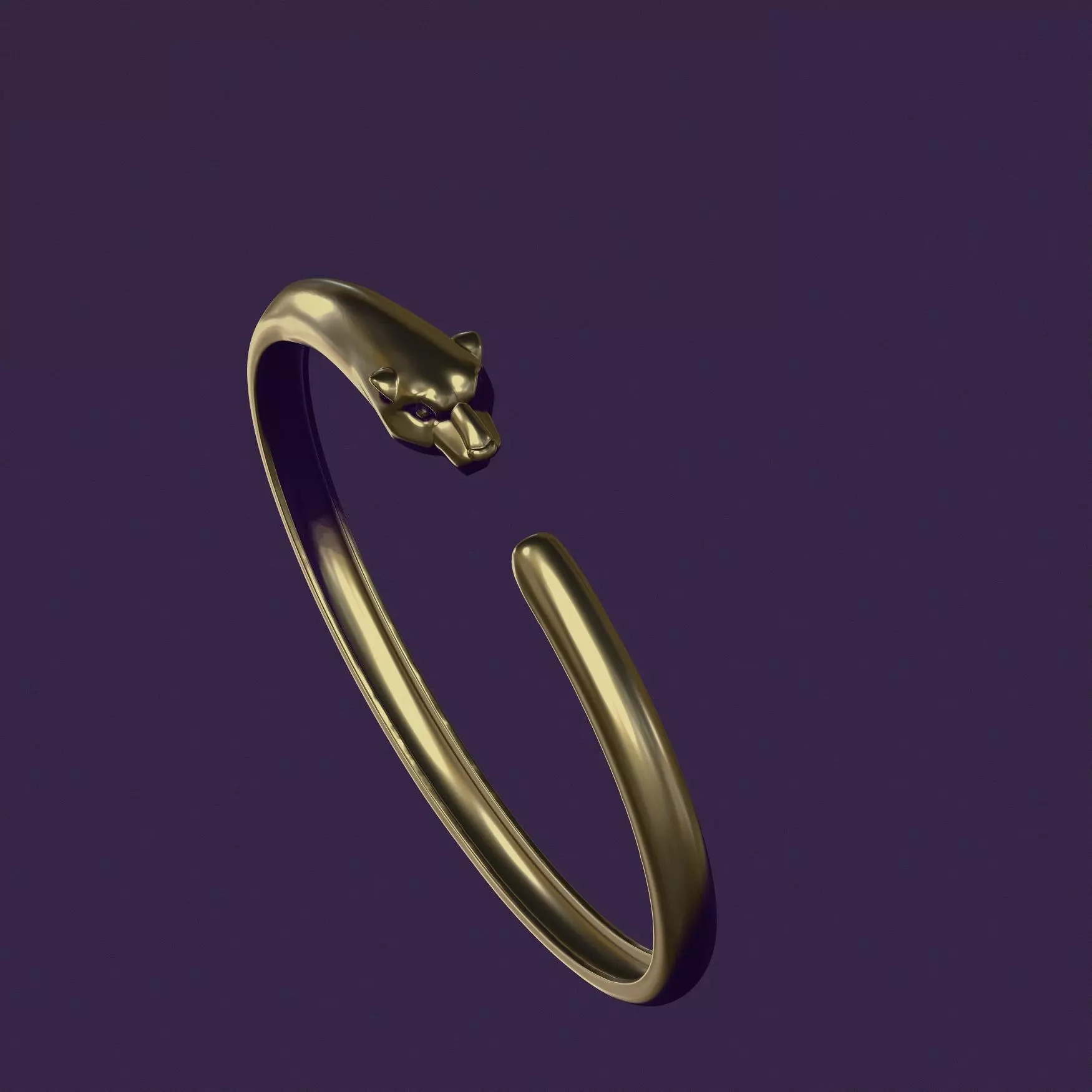 Panther bracelet for casting in gold 3D print model_7