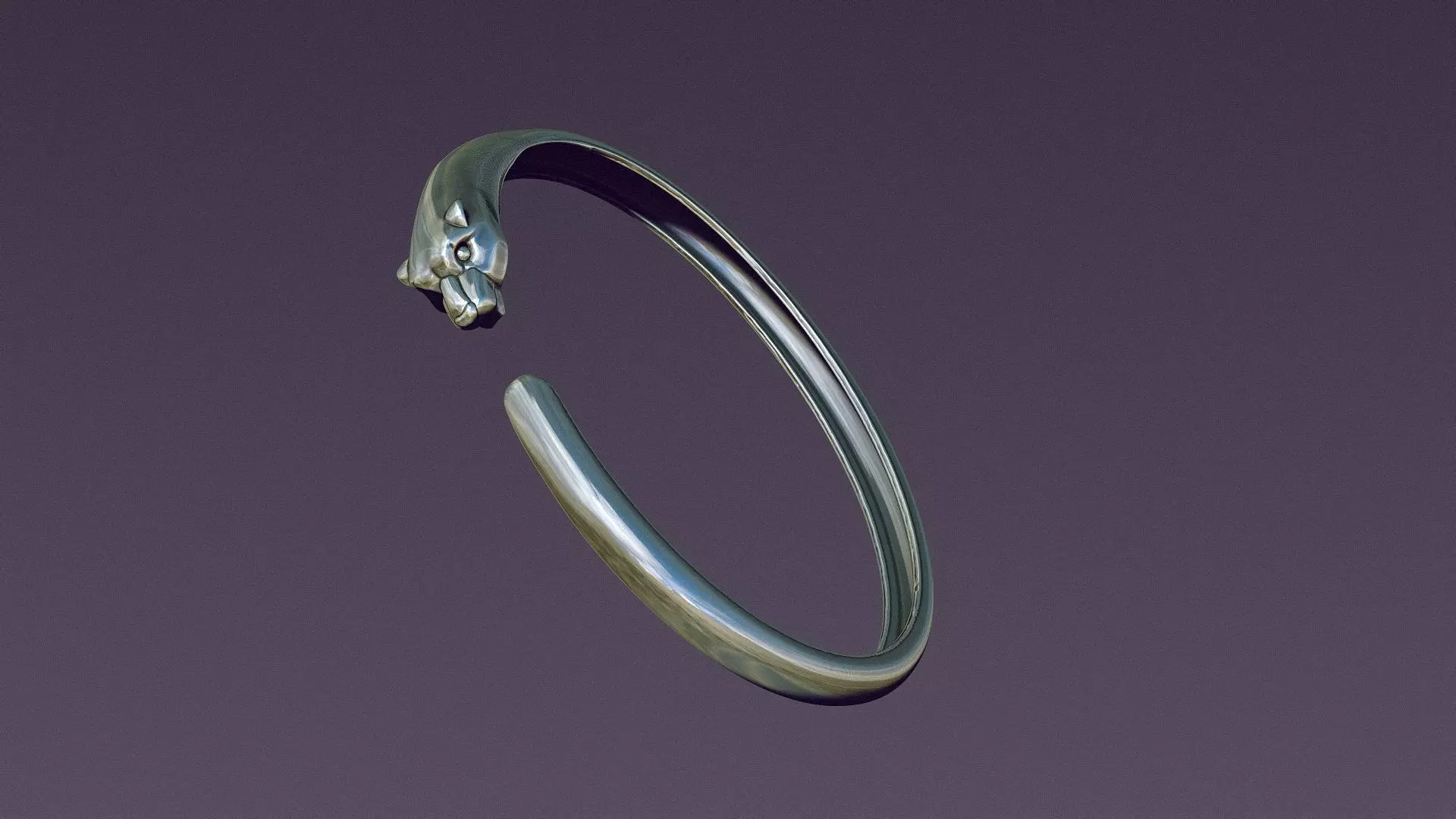 Panther bracelet for casting in gold 3D print model_8