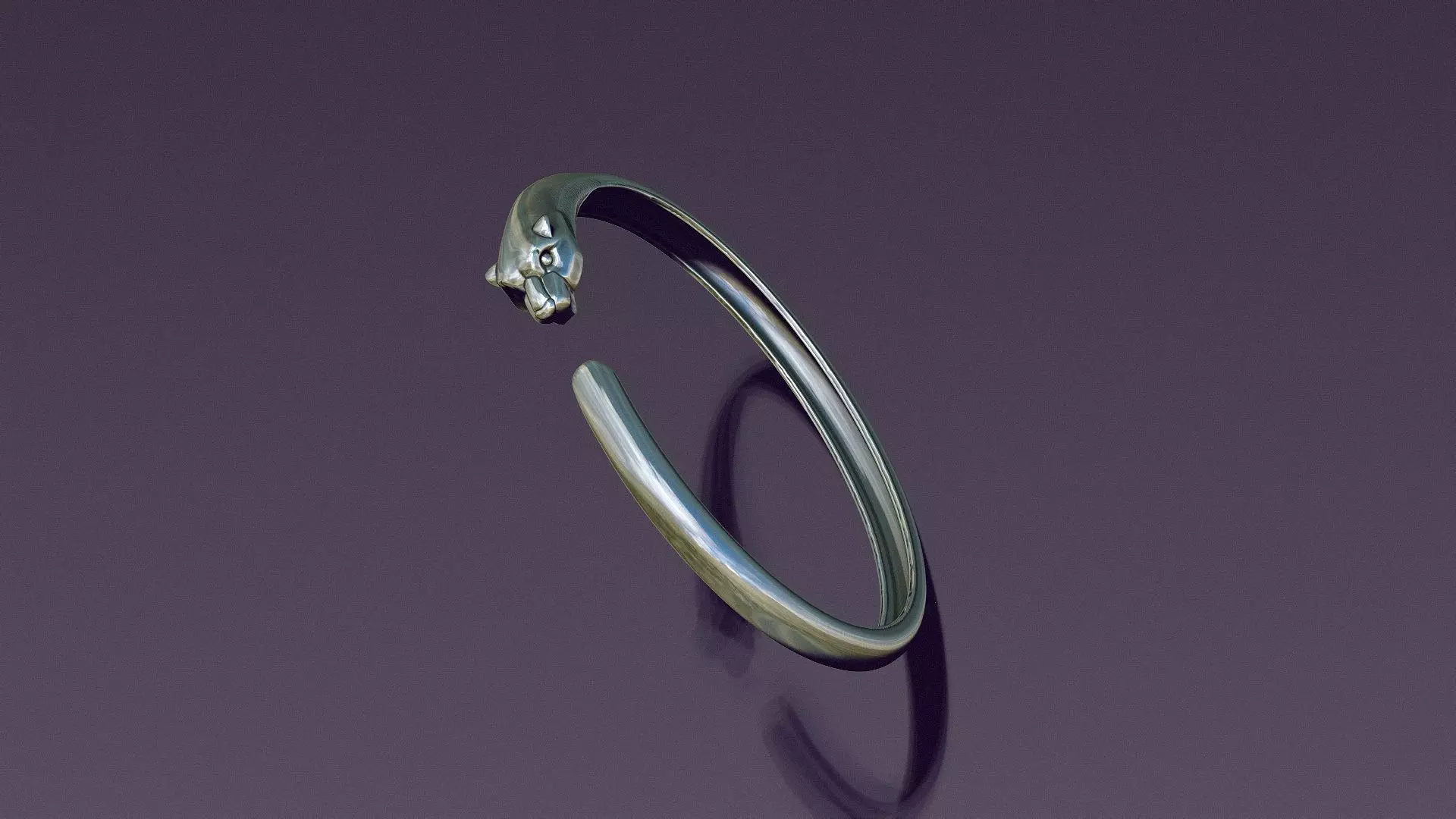 Panther bracelet for casting in gold 3D print model_10