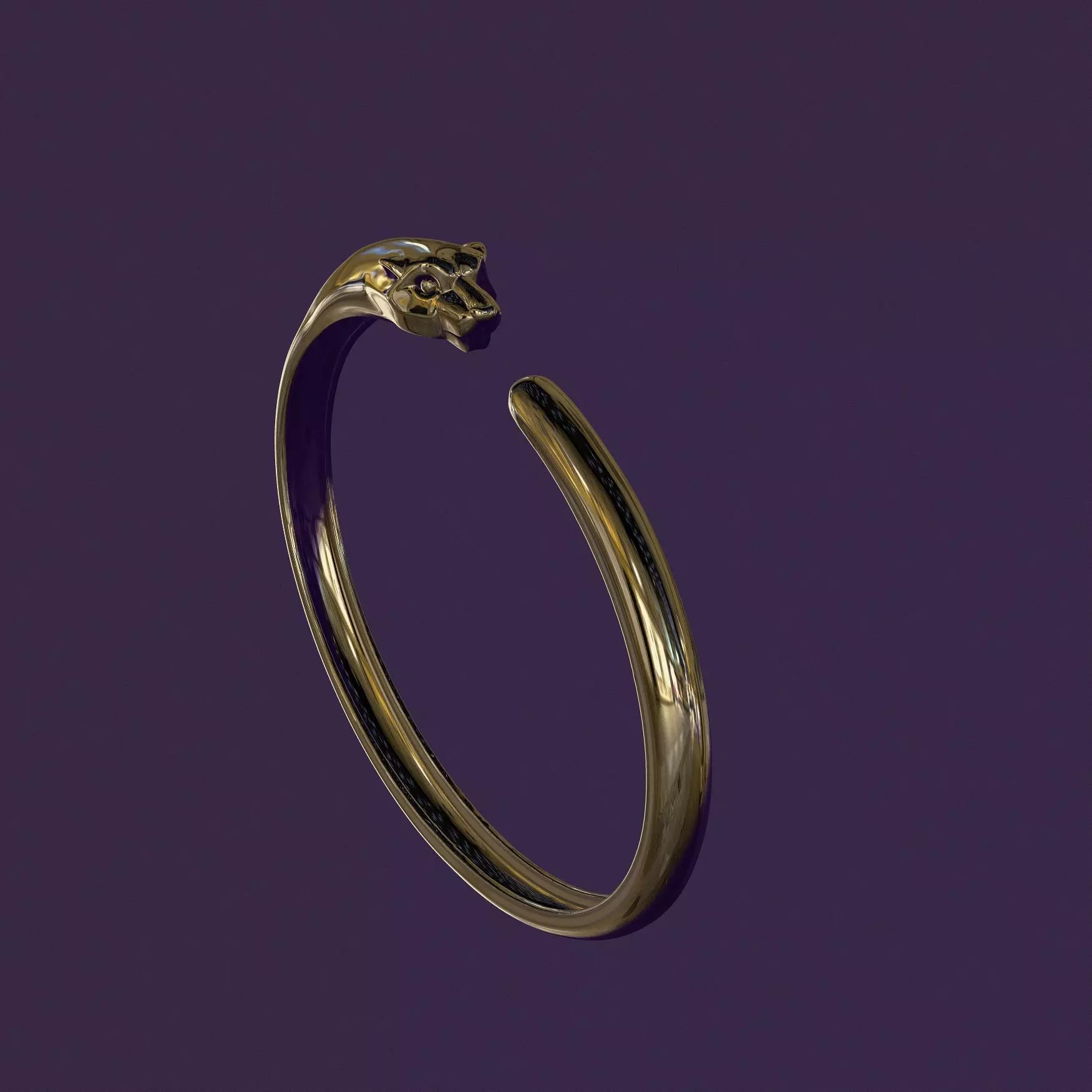 Panther bracelet for casting in gold 3D print model_1