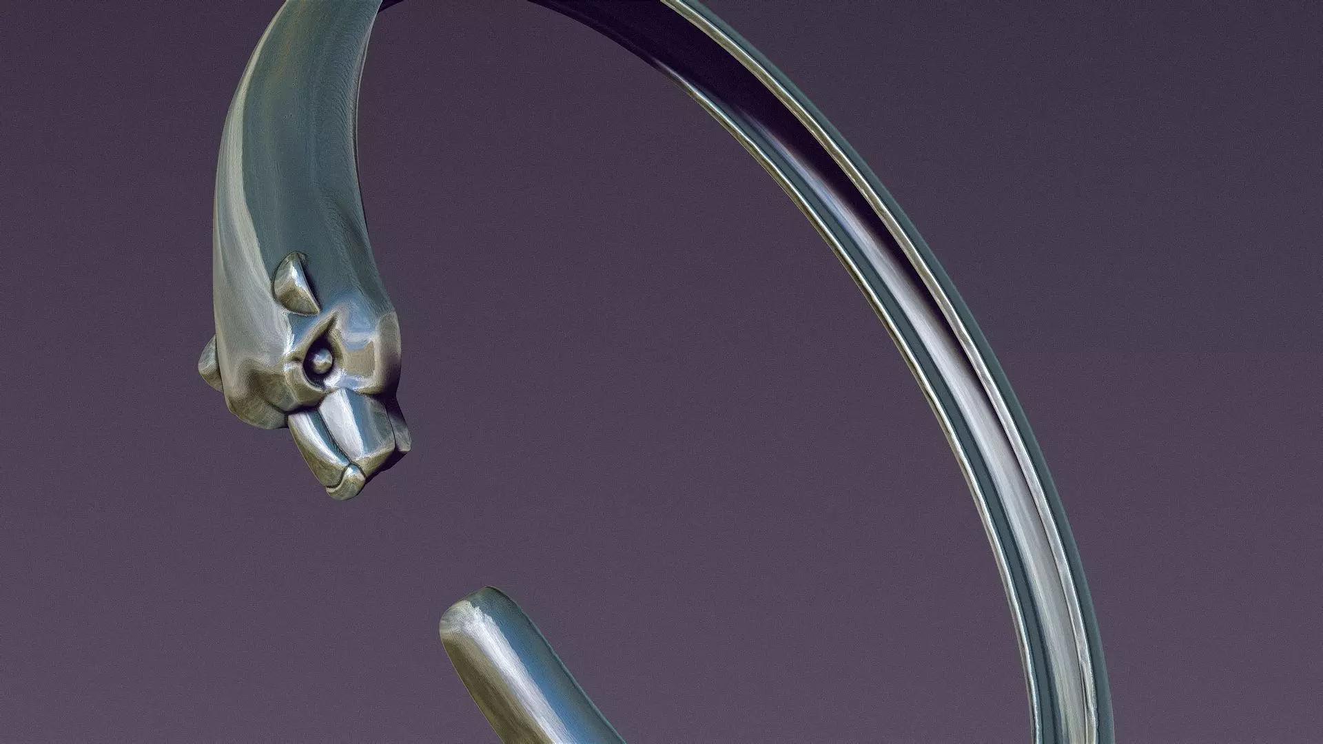 Panther bracelet for casting in gold 3D print model_9