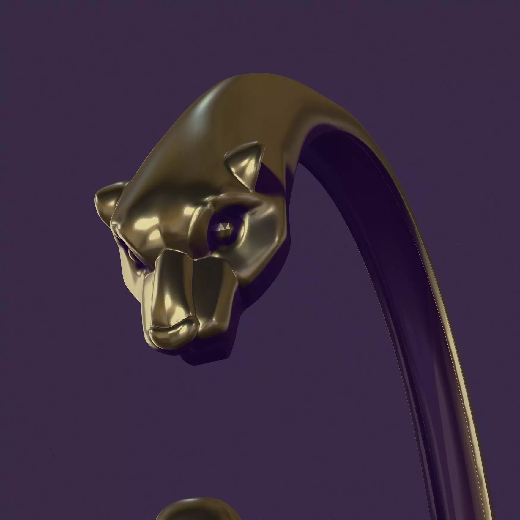 Panther bracelet for casting in gold 3D print model_3