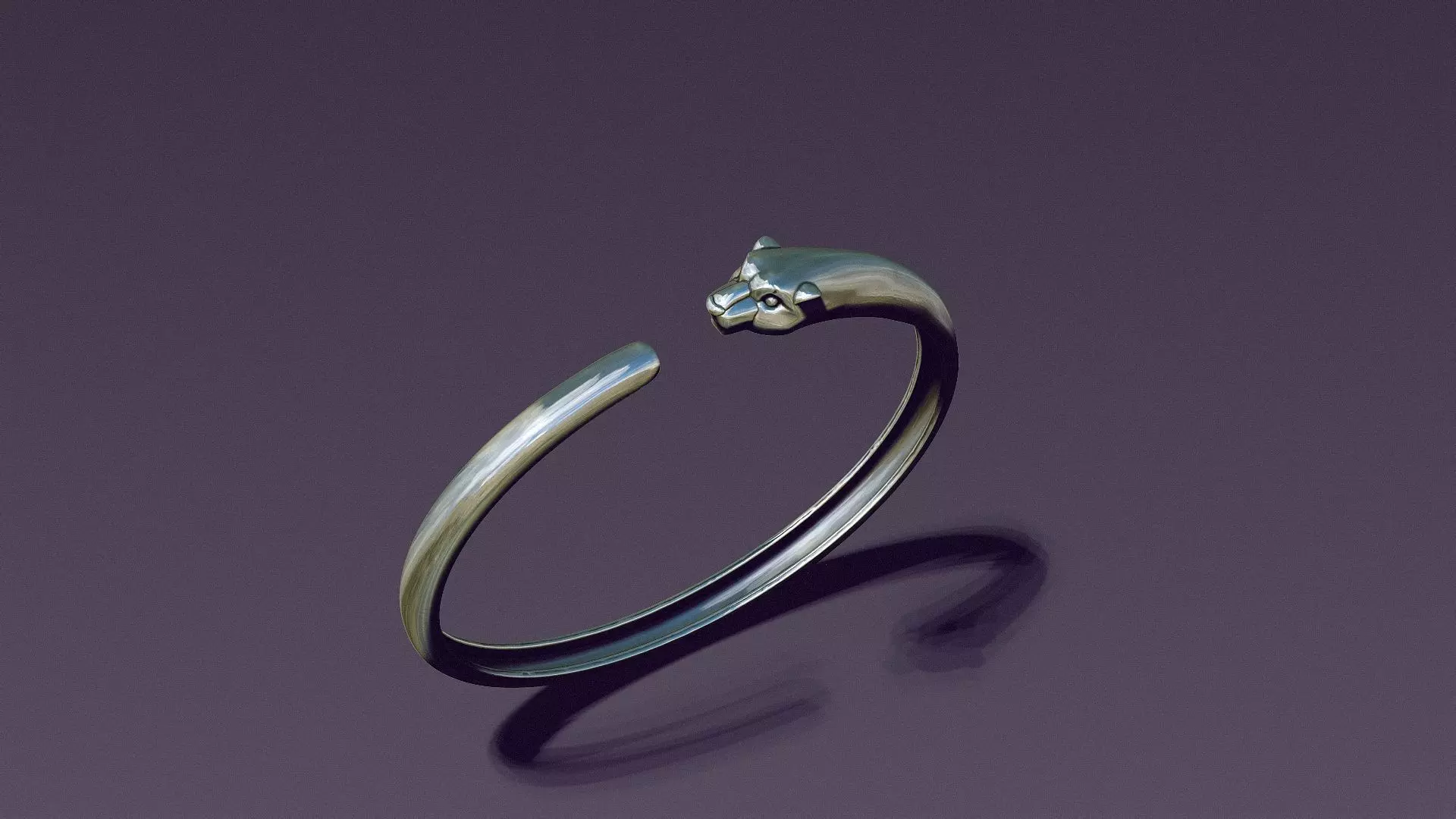 Panther bracelet for casting in gold 3D print model_11