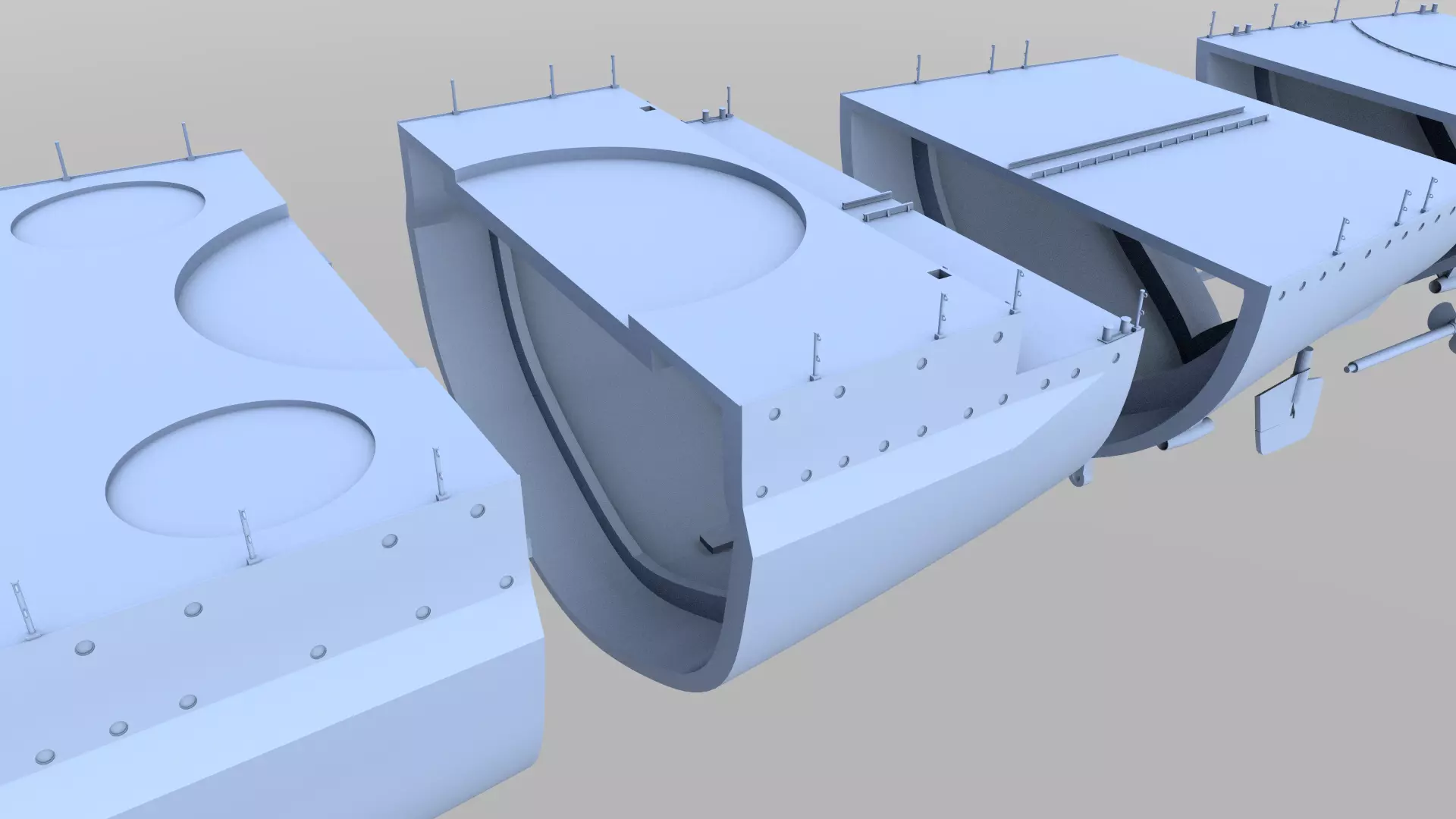 Battleship RN Roma Hull - Commercial license - 1-200 scale 3D print model_12