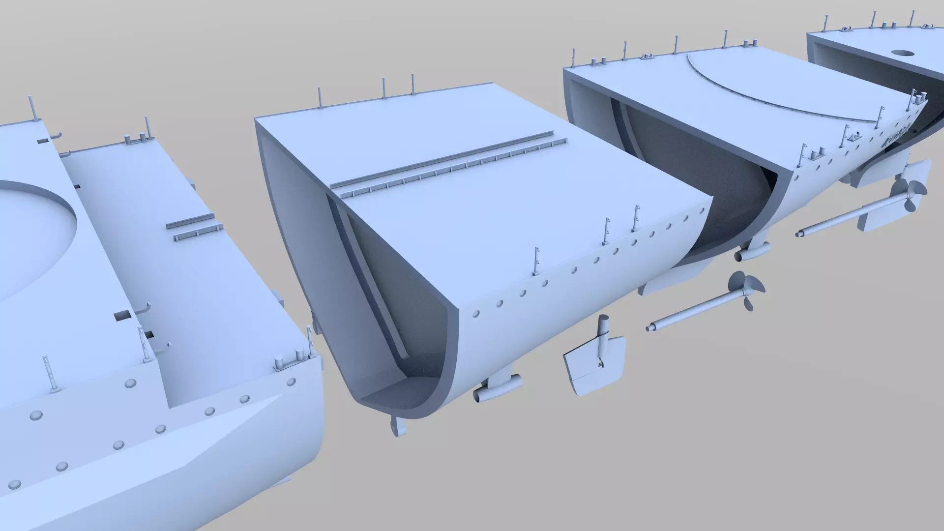 Battleship RN Roma Hull - Commercial license - 1-200 scale 3D print model_13