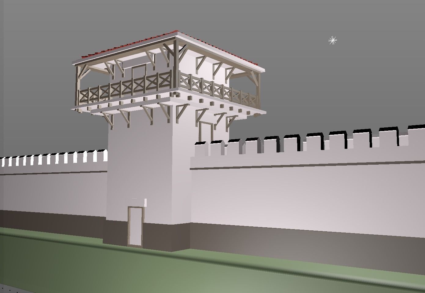 ROMAN TOWER - Limes Wall - printable 3D Low-poly 3D model