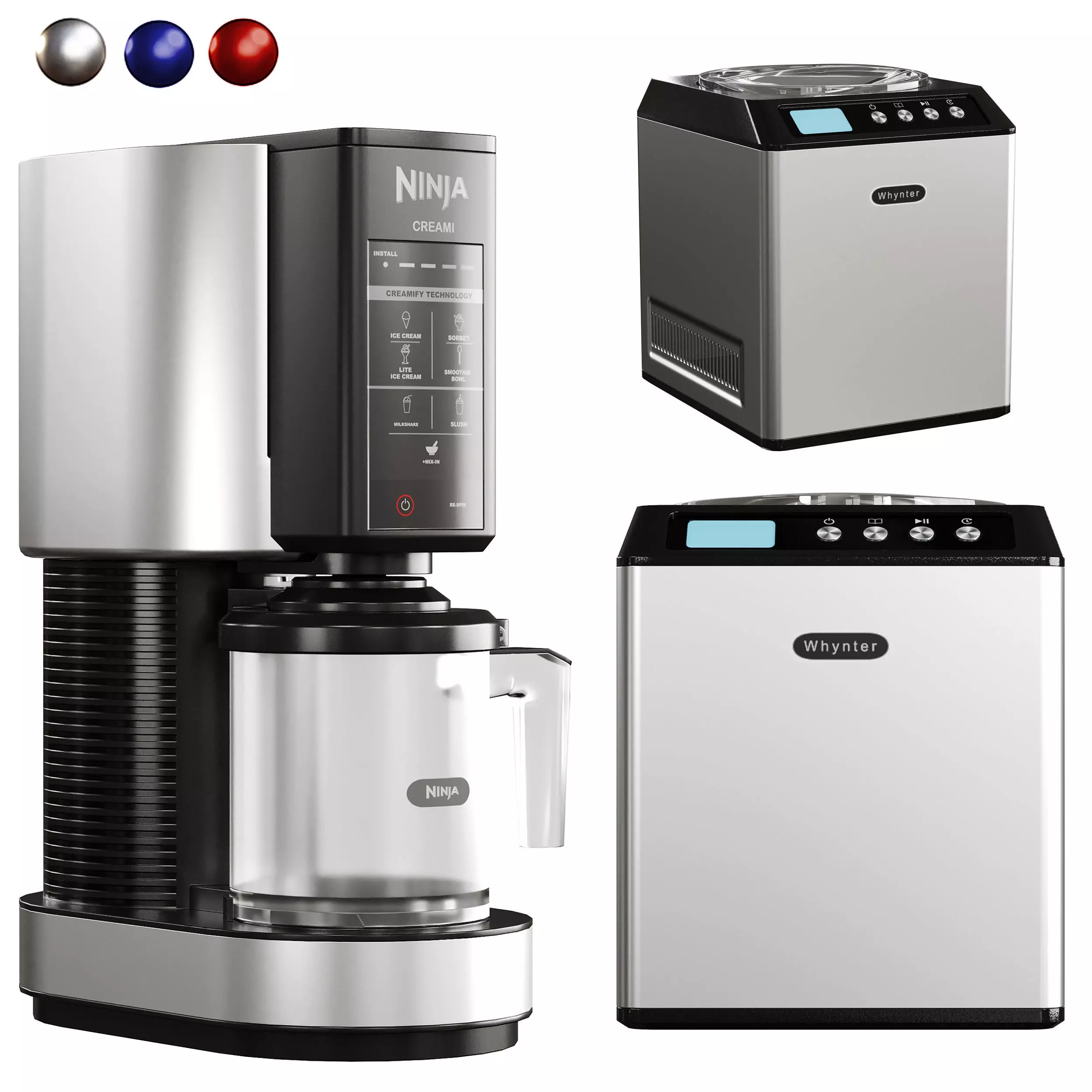 Ice Maker Set Low-poly 3D model