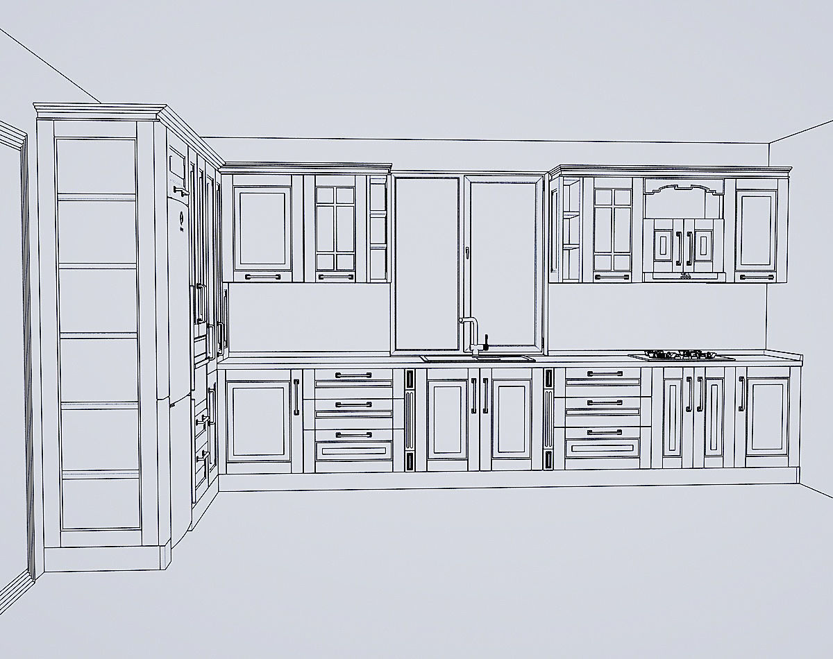 Kitchen Classical 3D model_4