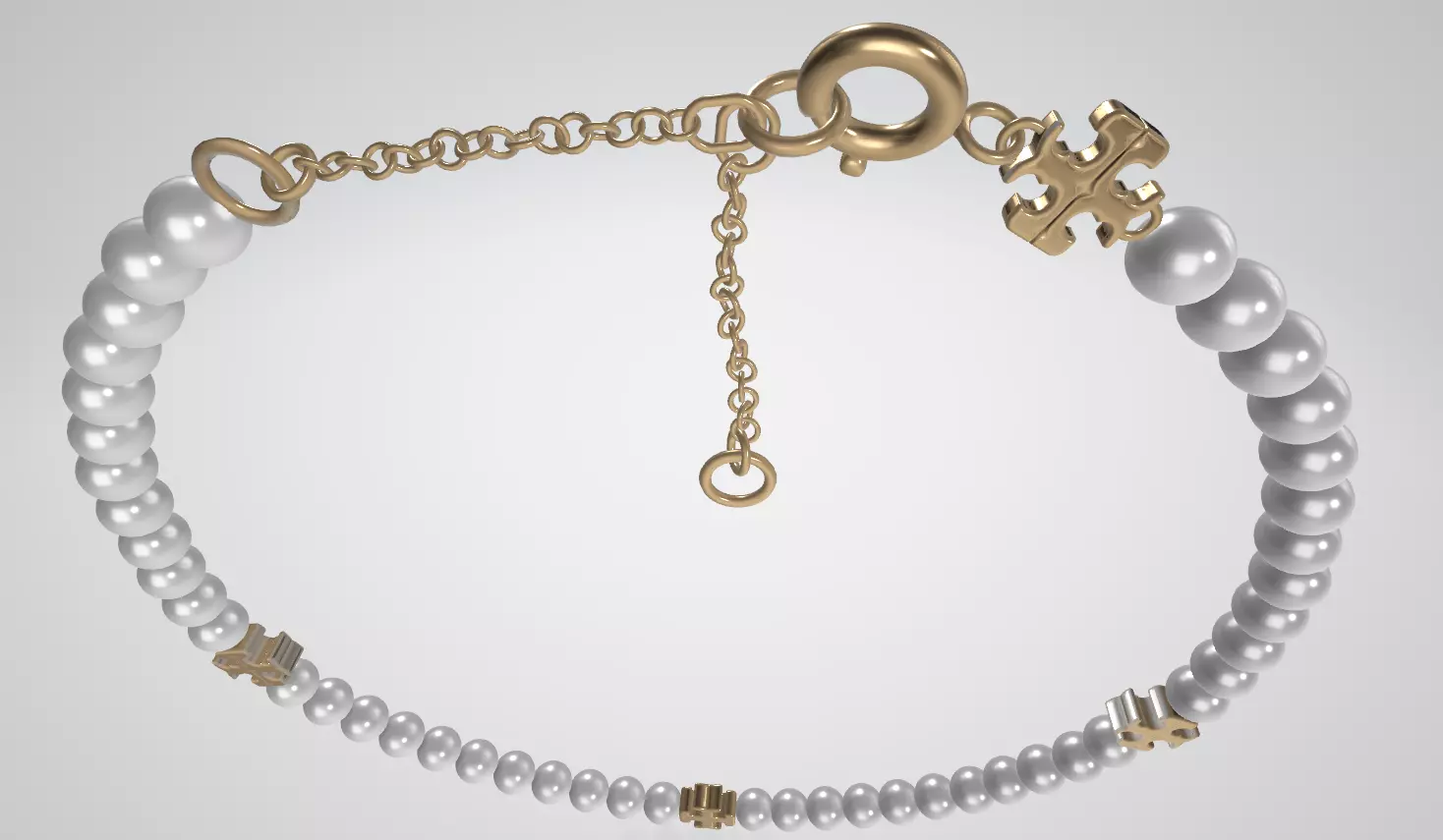 Tory Burch Kira logo bracelet Low-poly 3D model_10
