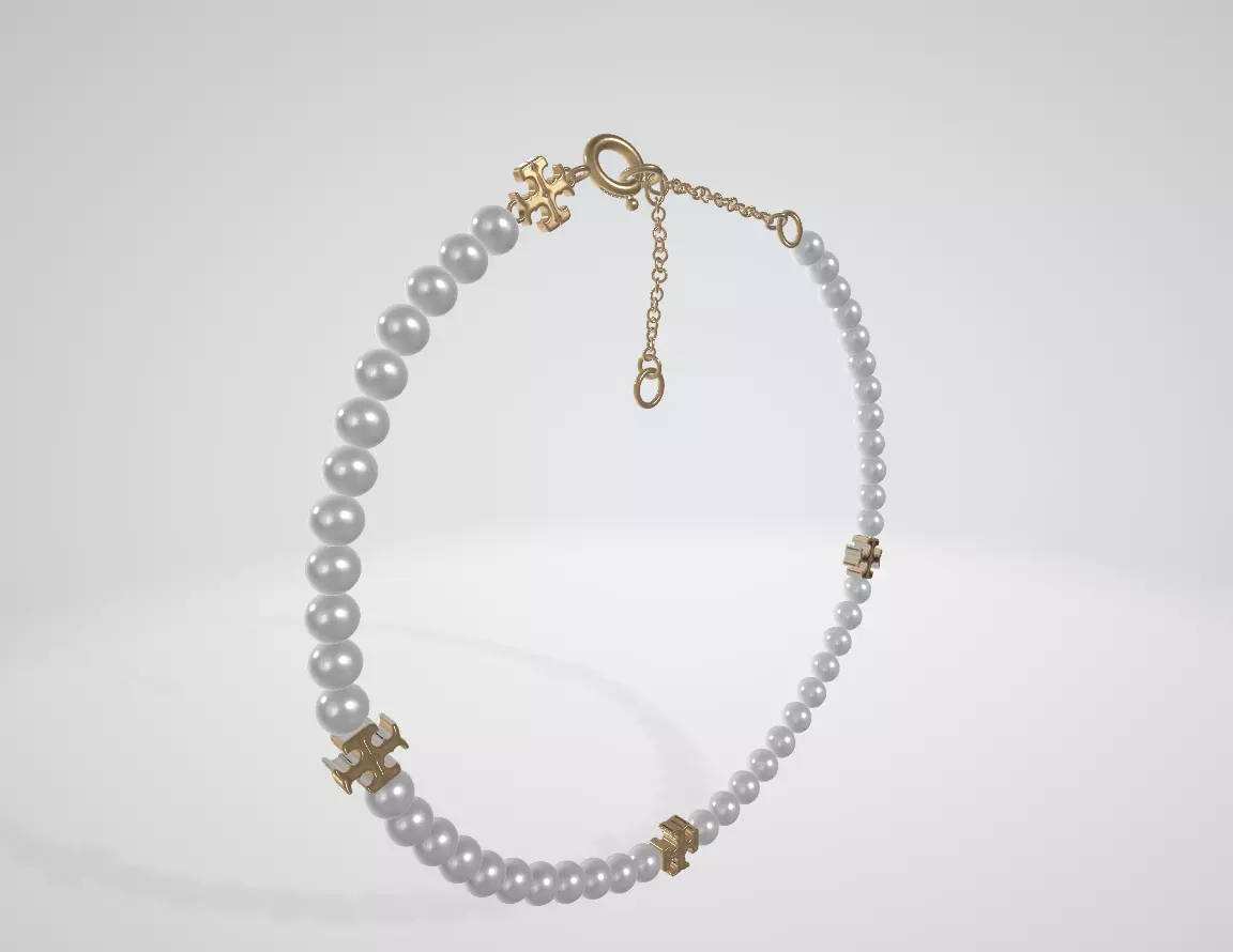 Tory Burch Kira logo bracelet Low-poly 3D model_5