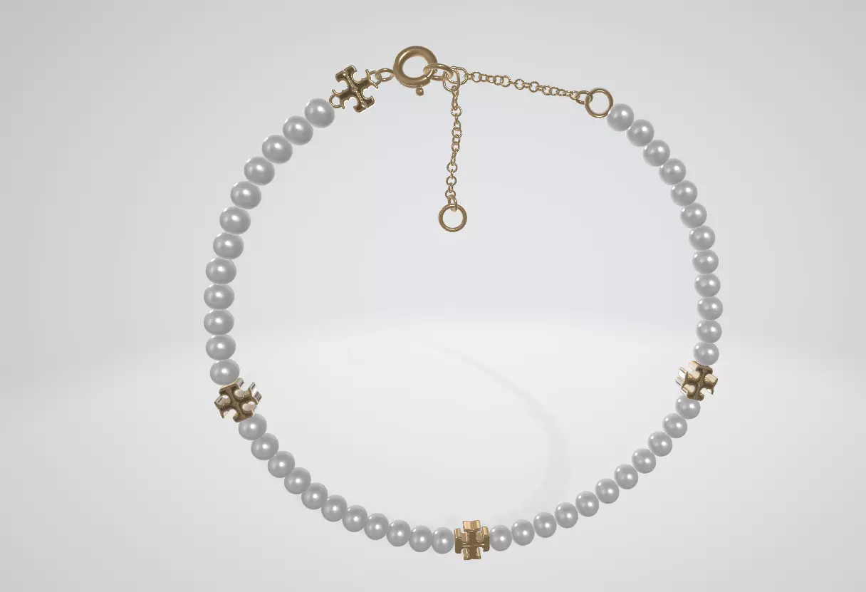 Tory Burch Kira logo bracelet Low-poly 3D model_1