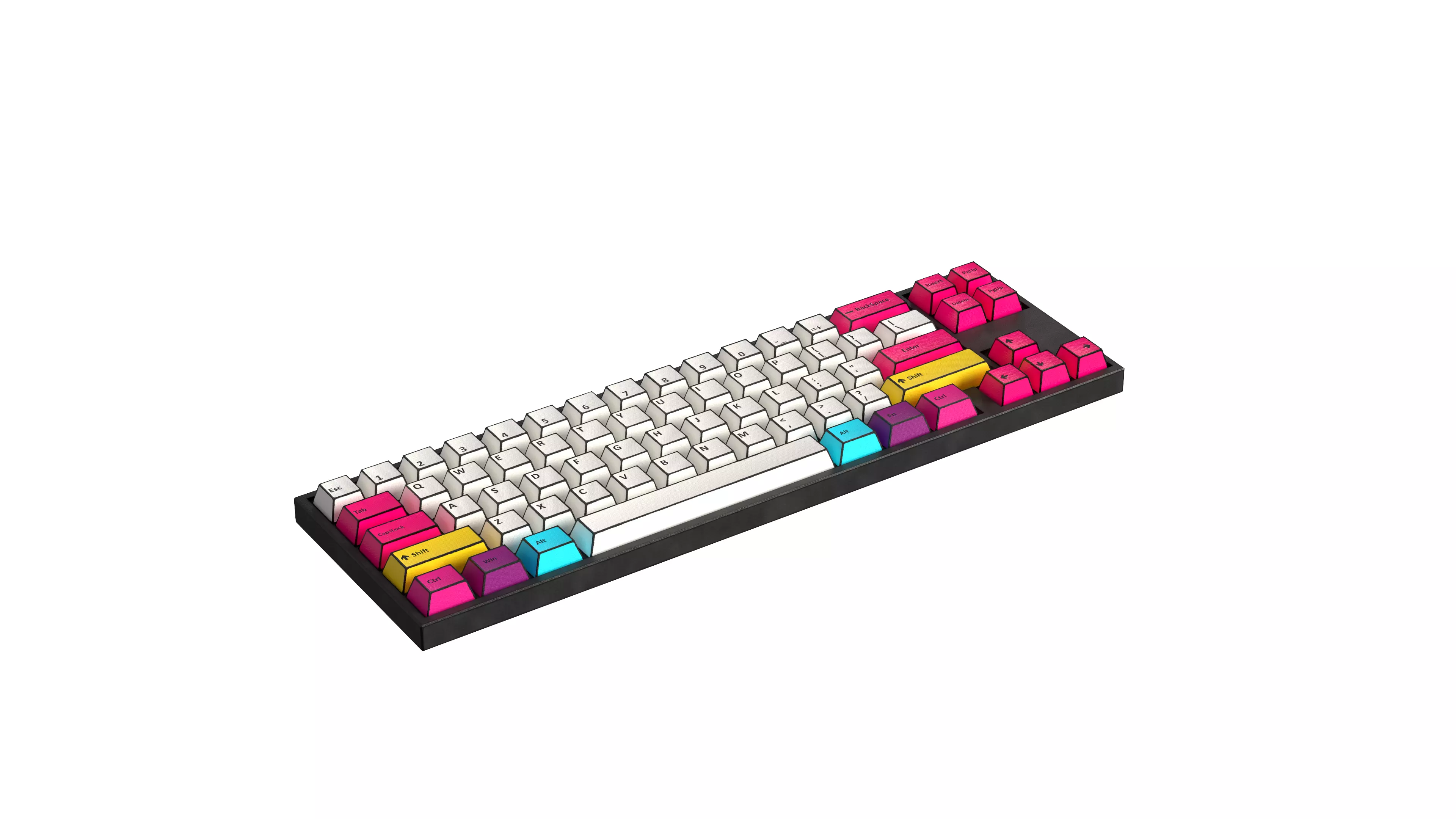 Mechanical Keyboard Low-poly 3D model_1