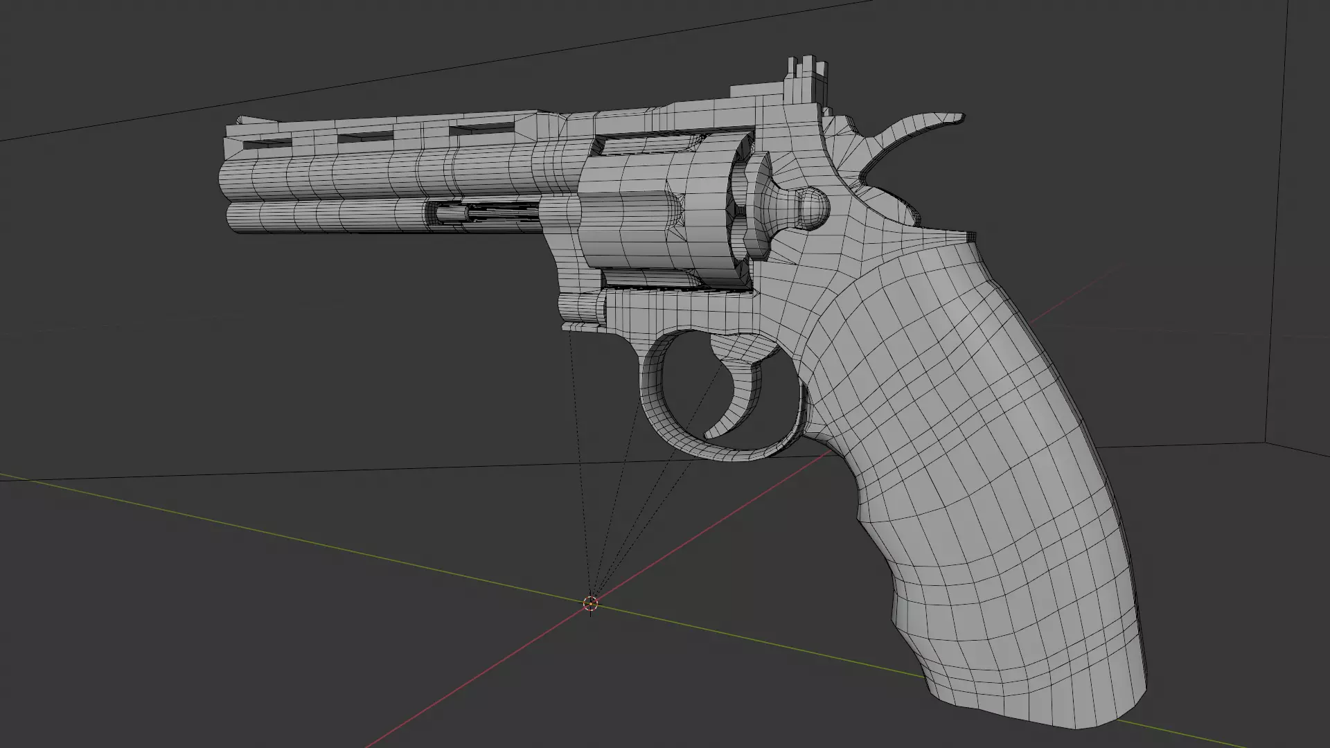 Revolver 357 Low-poly 3D model_5