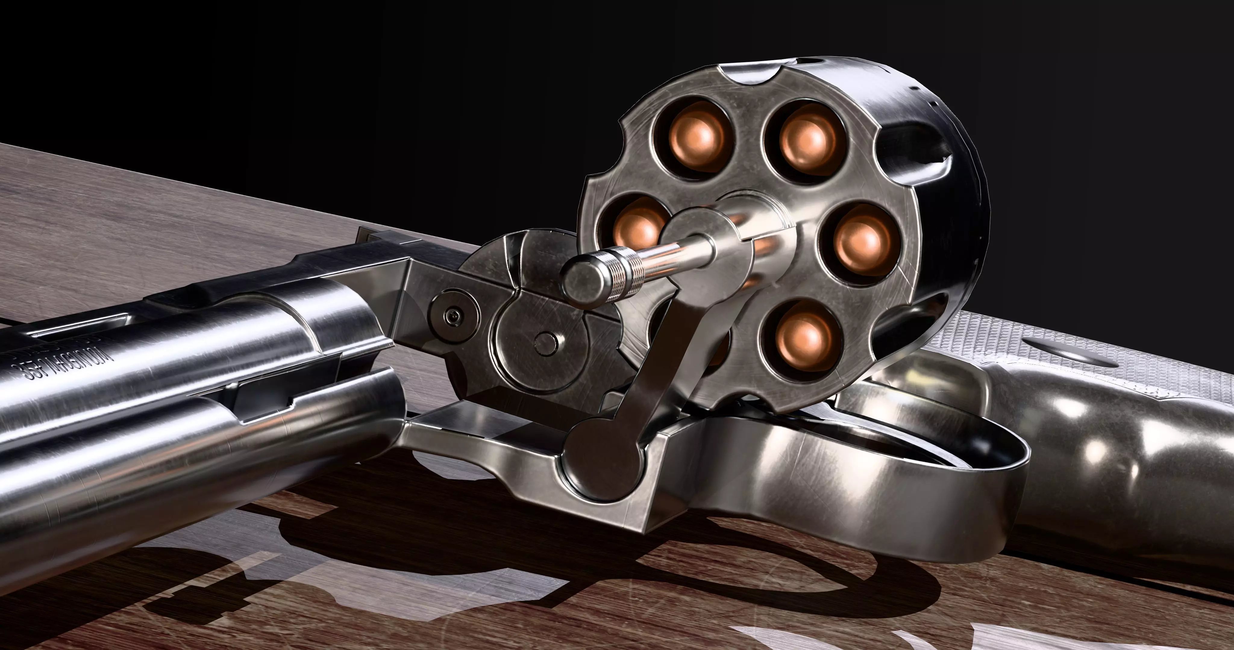 Revolver 357 Low-poly 3D model_3