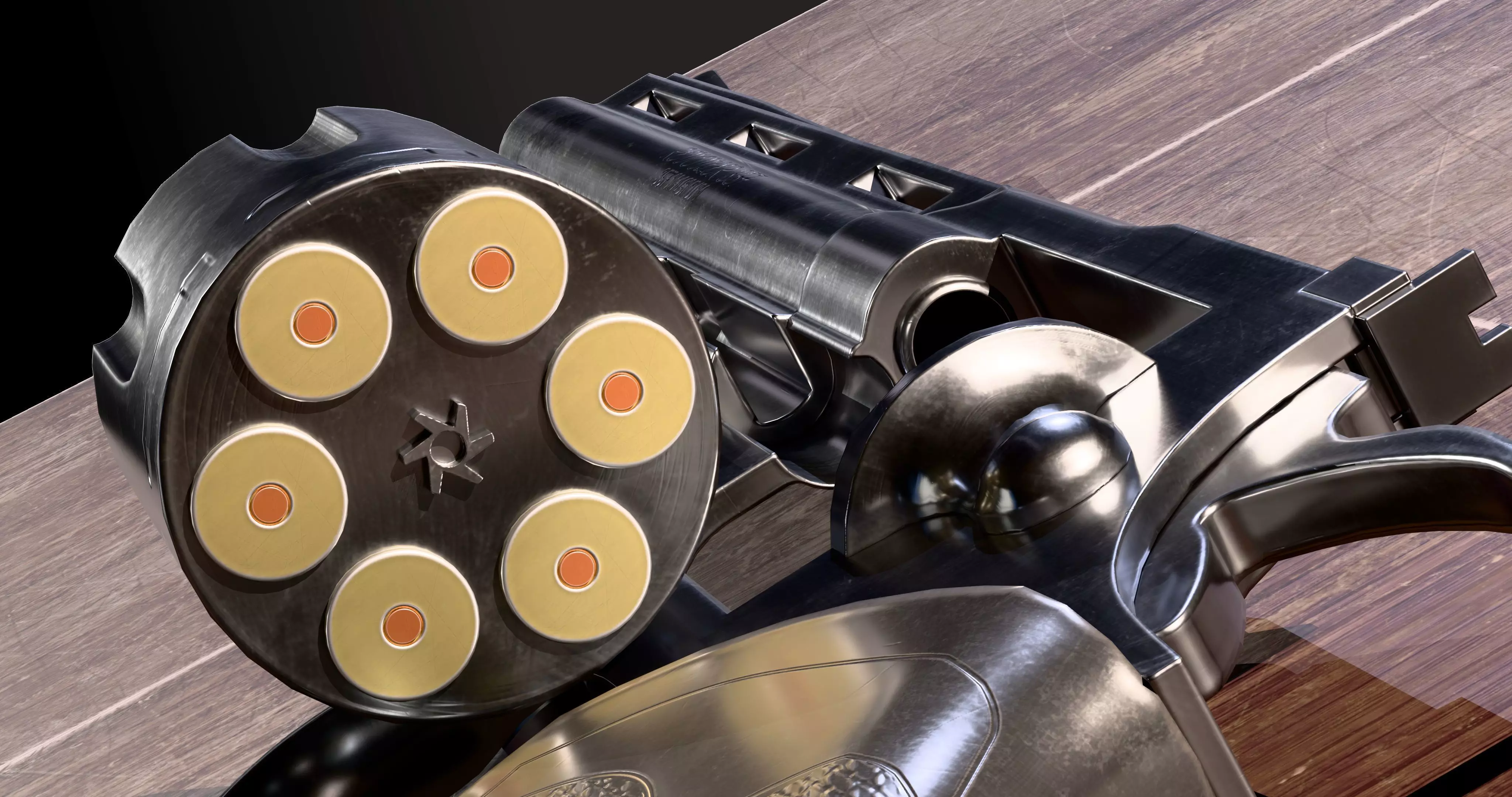 Revolver 357 Low-poly 3D model_1