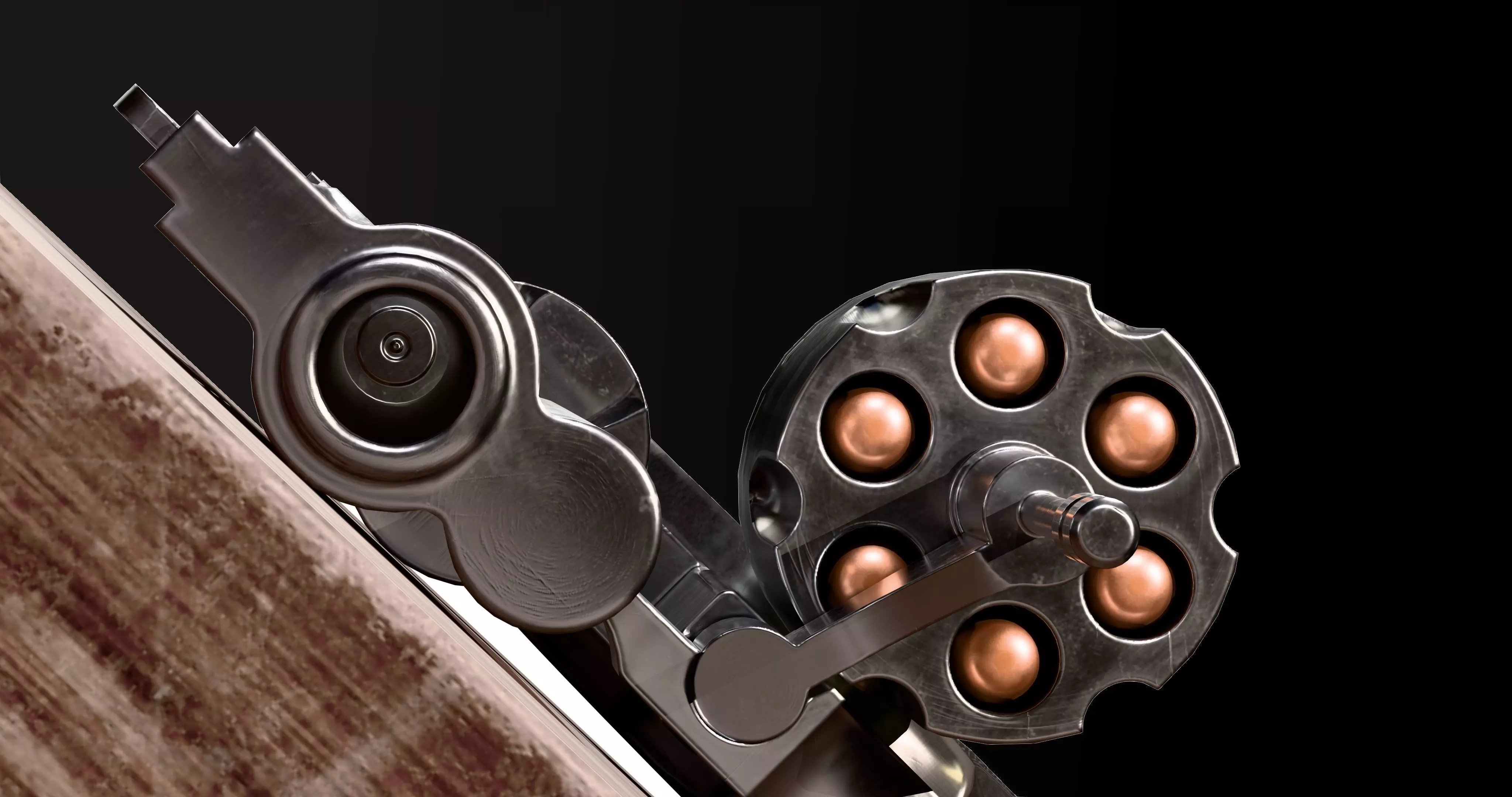 Revolver 357 Low-poly 3D model_0