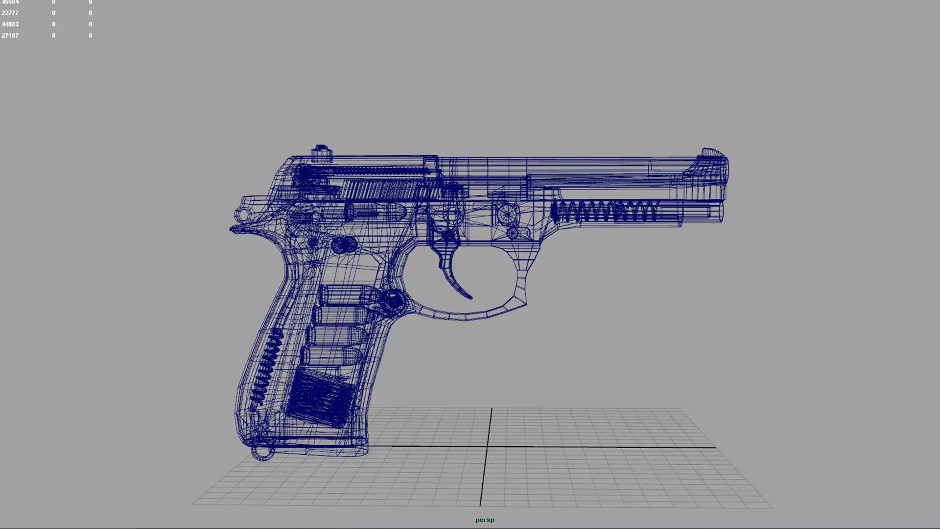 Stylish gun bullet Animation 3D model_5