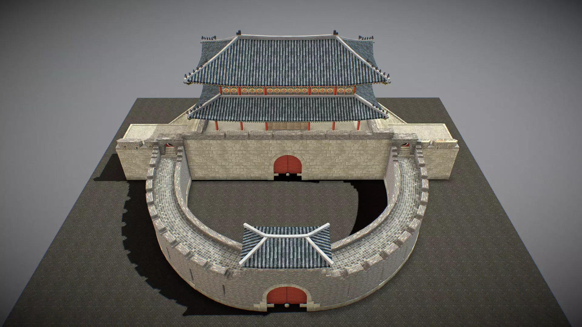 Paldalmun Gate Low-poly 3D model_3