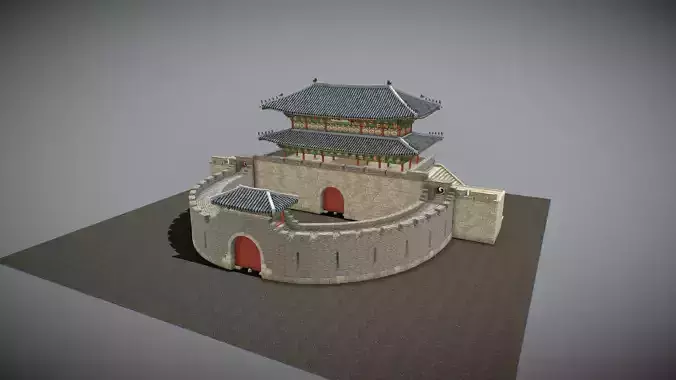 Paldalmun Gate Low-poly 3D model