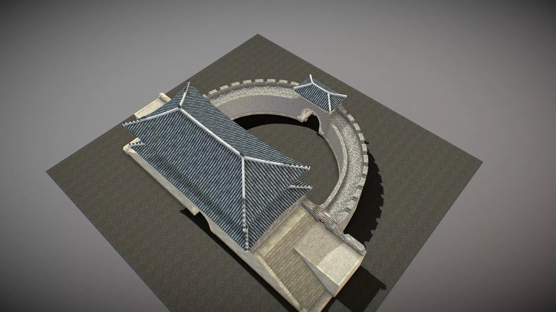 Paldalmun Gate Low-poly 3D model_5