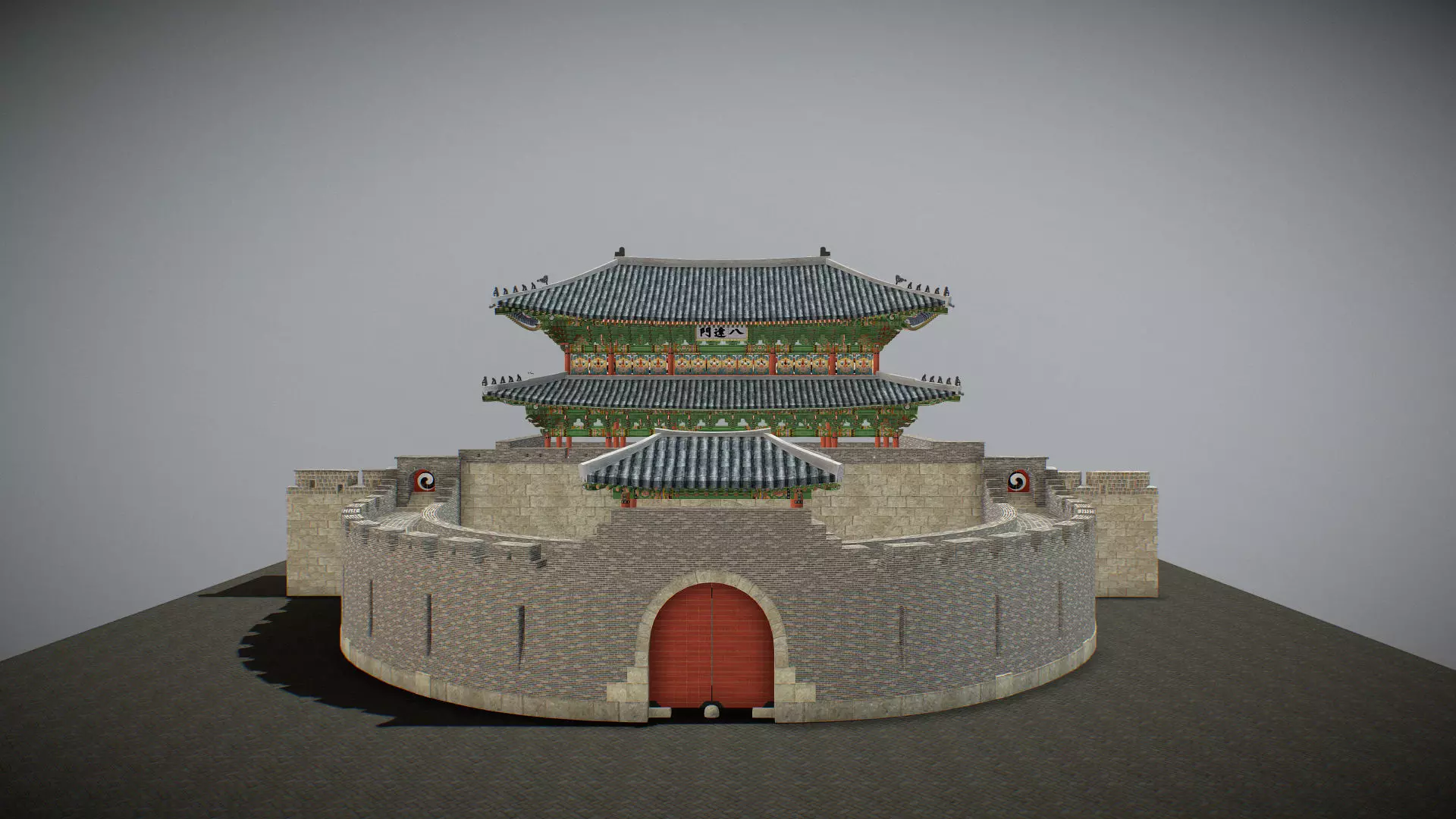 Paldalmun Gate Low-poly 3D model_2