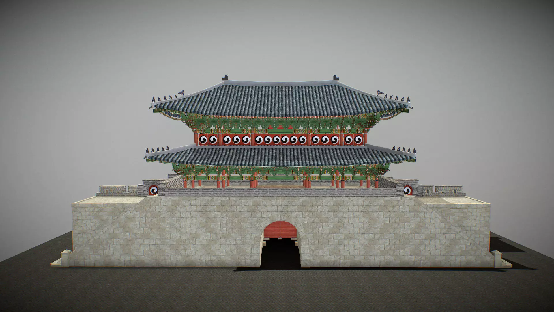 Paldalmun Gate Low-poly 3D model_4