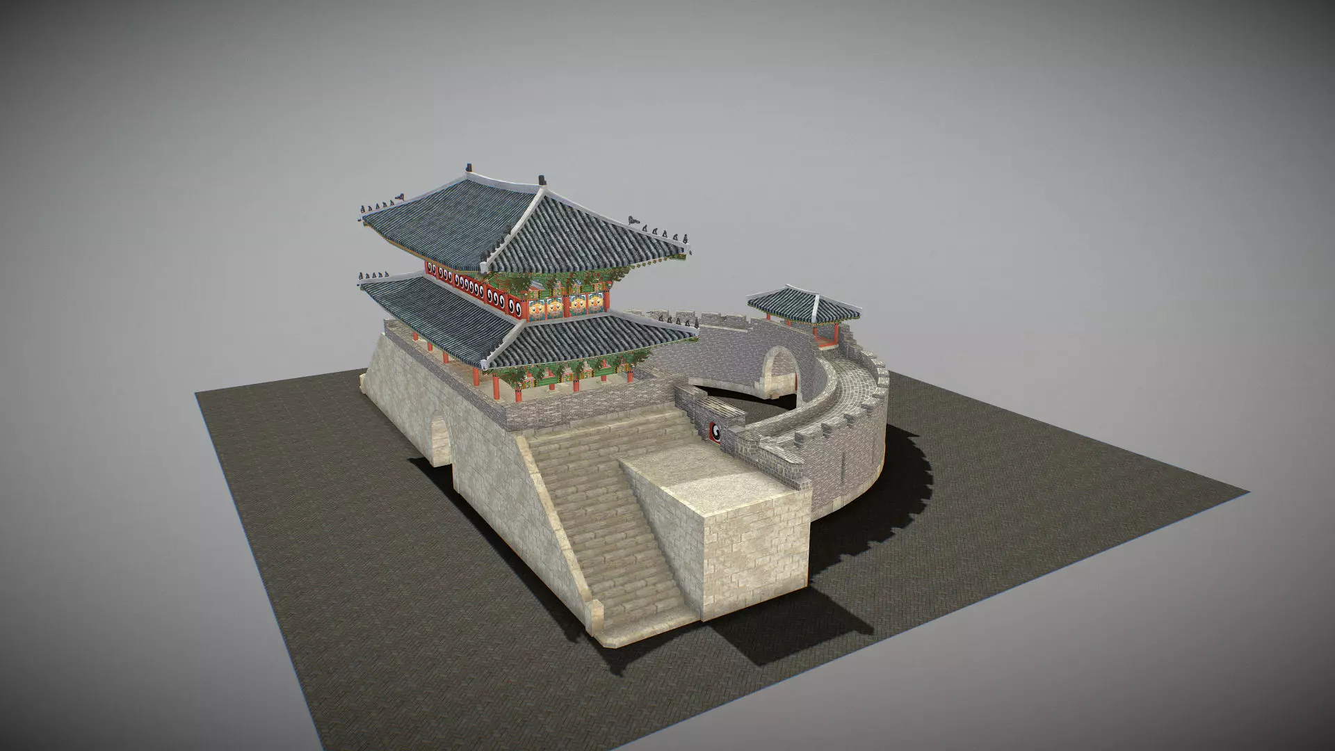 Paldalmun Gate Low-poly 3D model_6