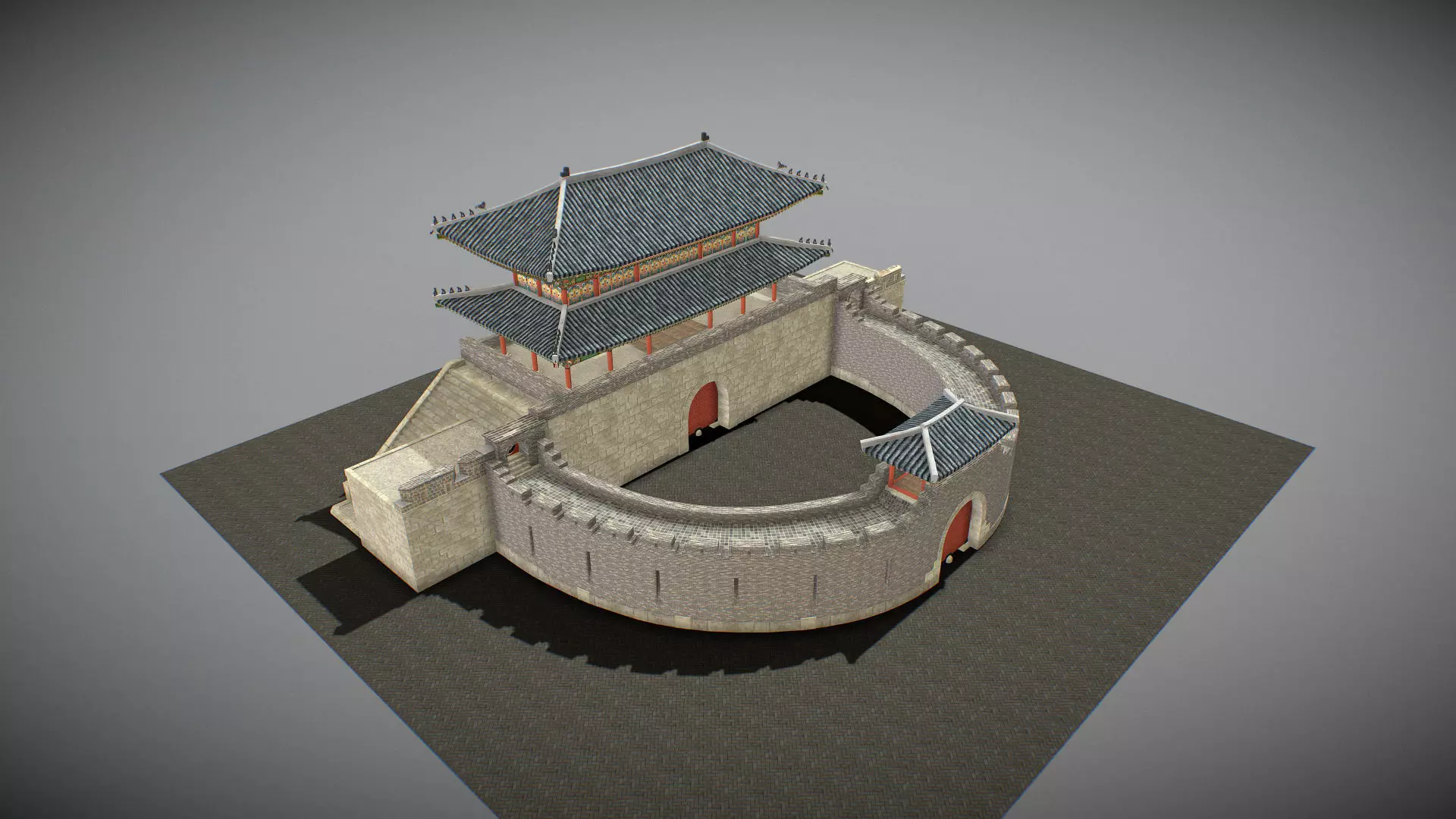 Paldalmun Gate Low-poly 3D model_7