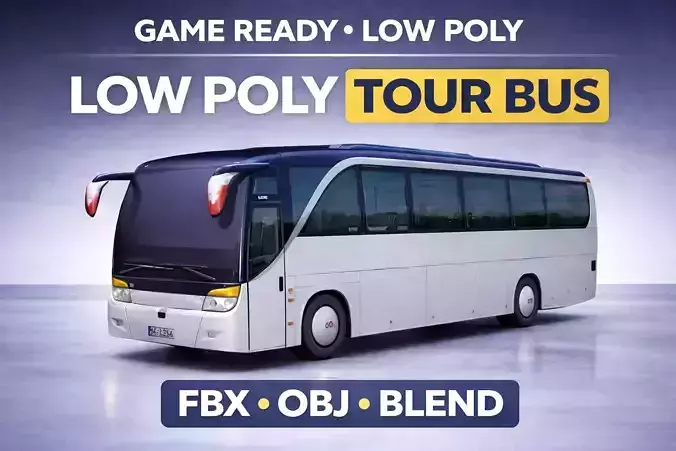 City Bus Coach  3D Model  Game-Ready Vehicle