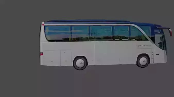 Low Poly Coach Bus 3D Model  Game-Ready Vehicle Low-poly 3D model