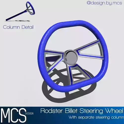 RODSTER Steering wheel N column 3D print model